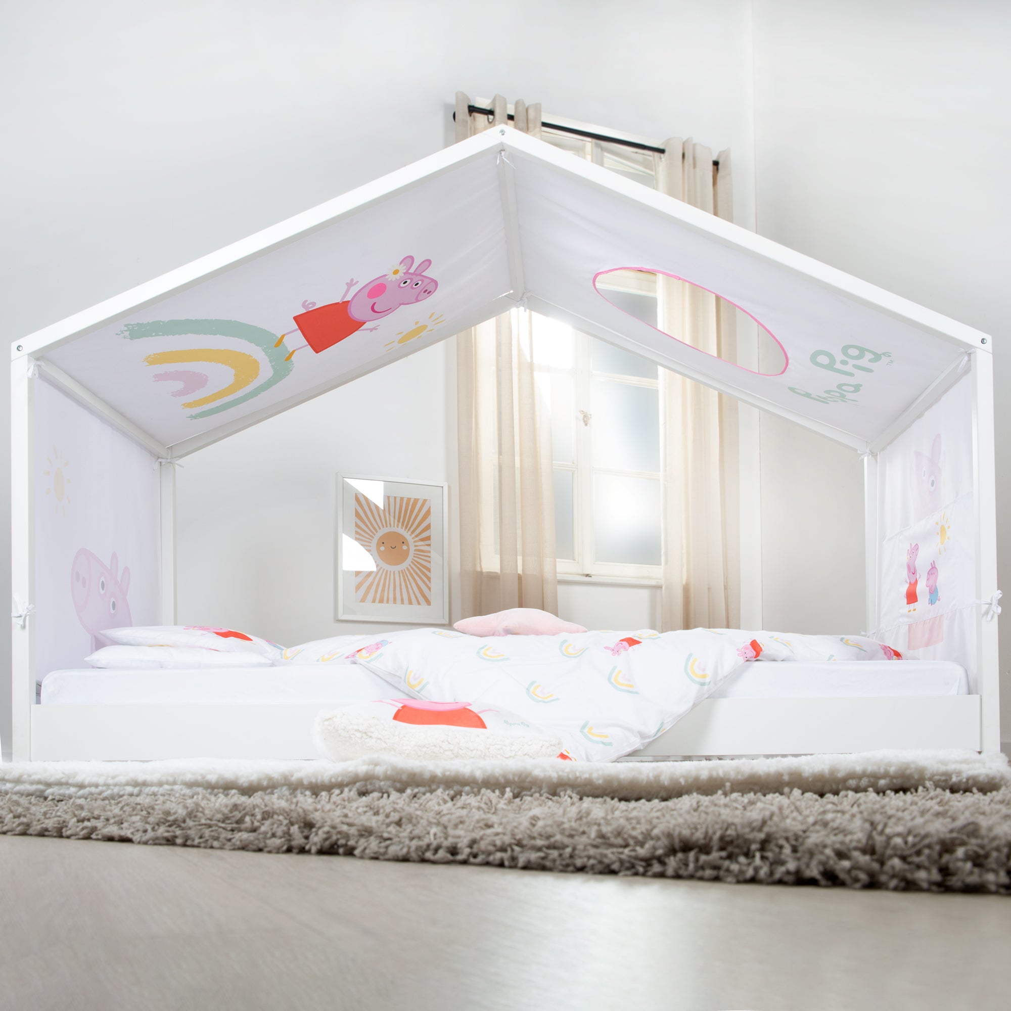 Roba 0286PP1 Hausbettbezug 90x200 cm Peppa Pig weiß – Bettenzubehör - Bild 6 Roba 0286PP1 Hausbettbezug 90x200 cm Peppa Pig weiß – Bettenzubehör - Produktbild 6
