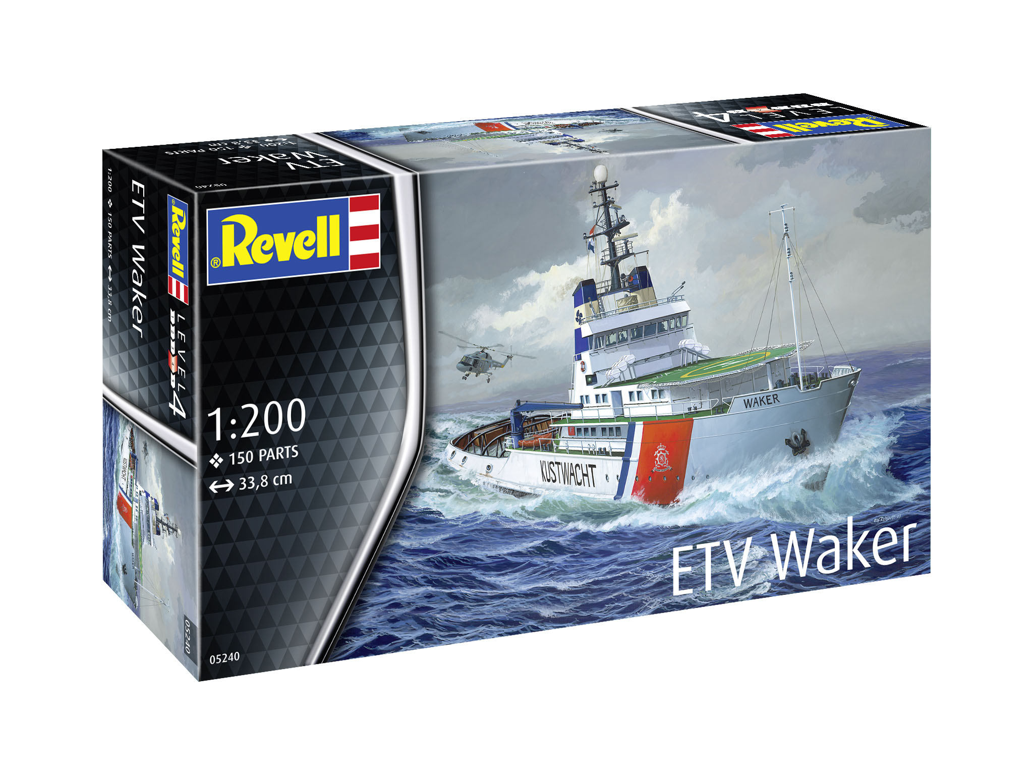 Revell 05240 ETV Waker Küstenwachschiff Modellbausatz Boot, Fahrzeug, Militärisch, Küstenwache, Hubschrauber