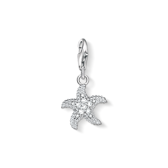 Thomas, Sabo, Anhänger, Charm-Club, Seestern, 925, Sterling, Silber, Zirkonia, Weiß, 0917-051-14, Zubehor, Ohrring, Schmuck