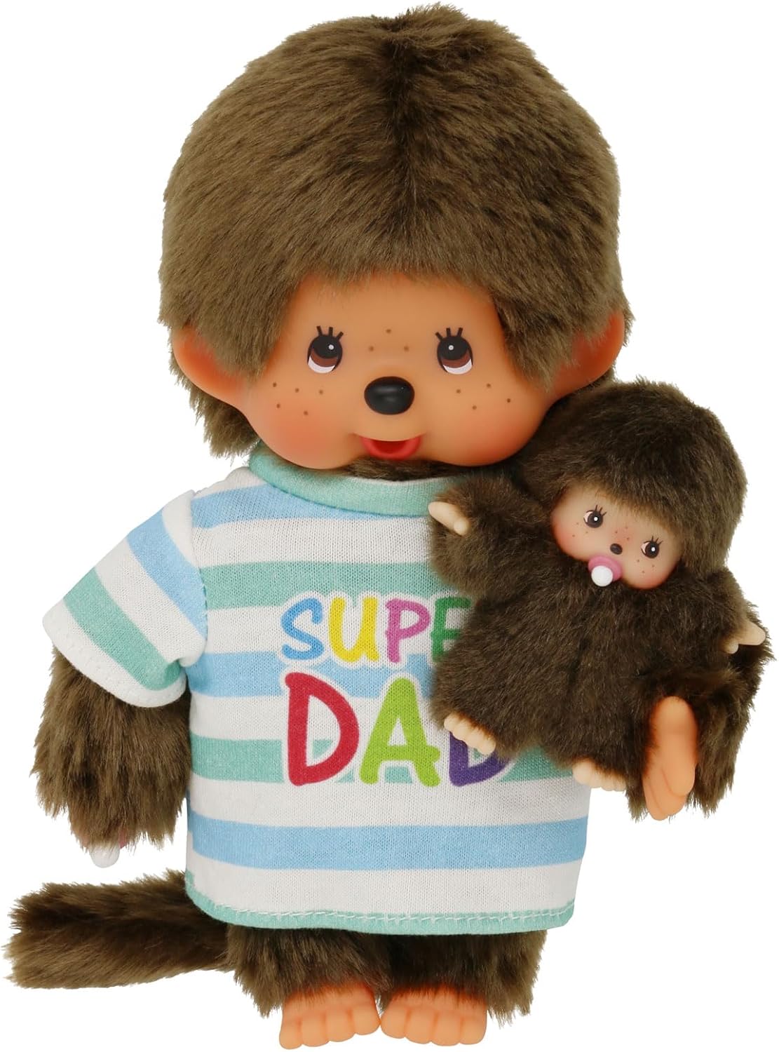 Monchhichi Super Dad mit Baby - 20 cm Puppe, Spielzeug