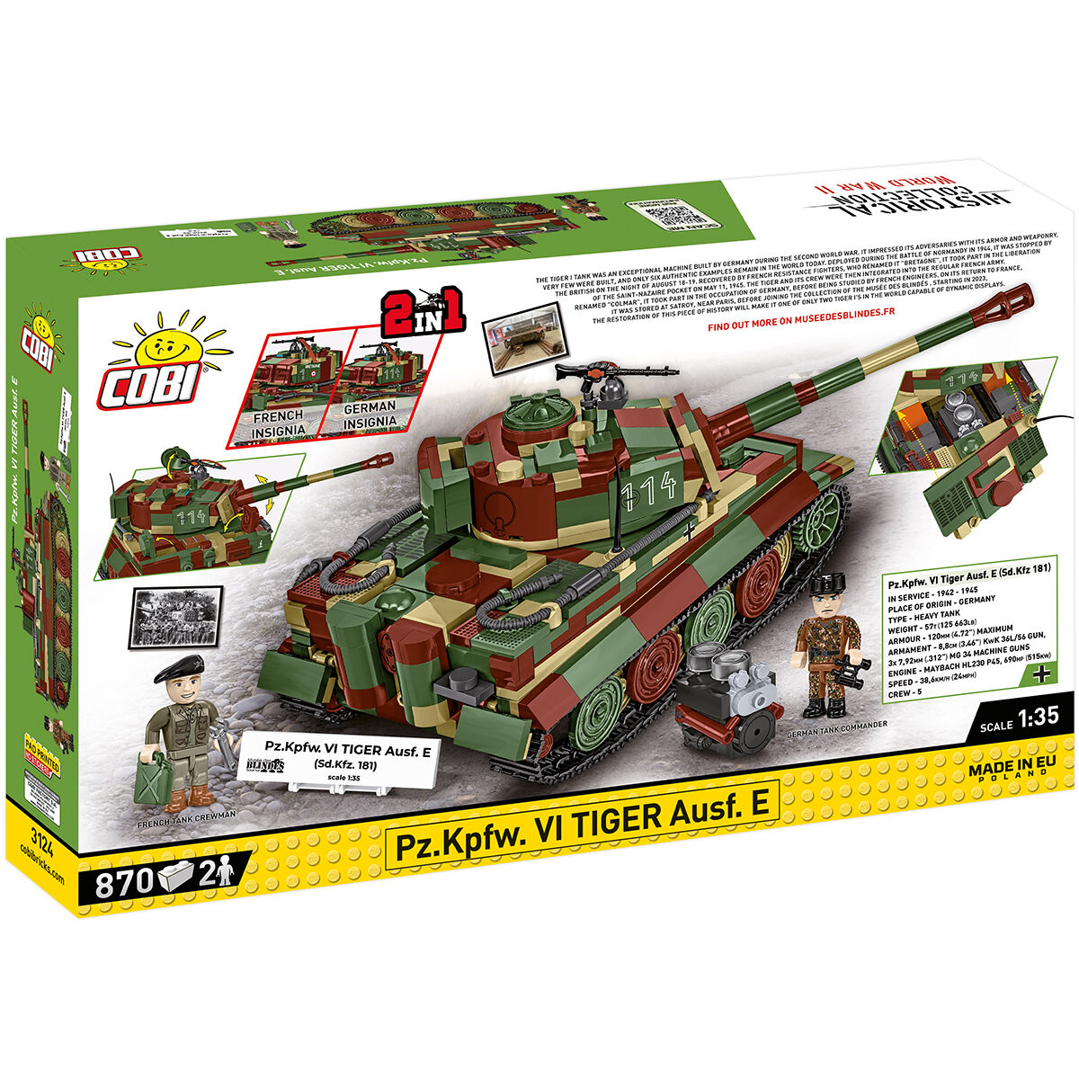 COBI 3124 - PZ.KPFW. VI TIGER AUSF. E, 1:35 - Bild 2 COBI 3124 - PZ.KPFW. VI TIGER AUSF. E, 1:35 - Bild 2