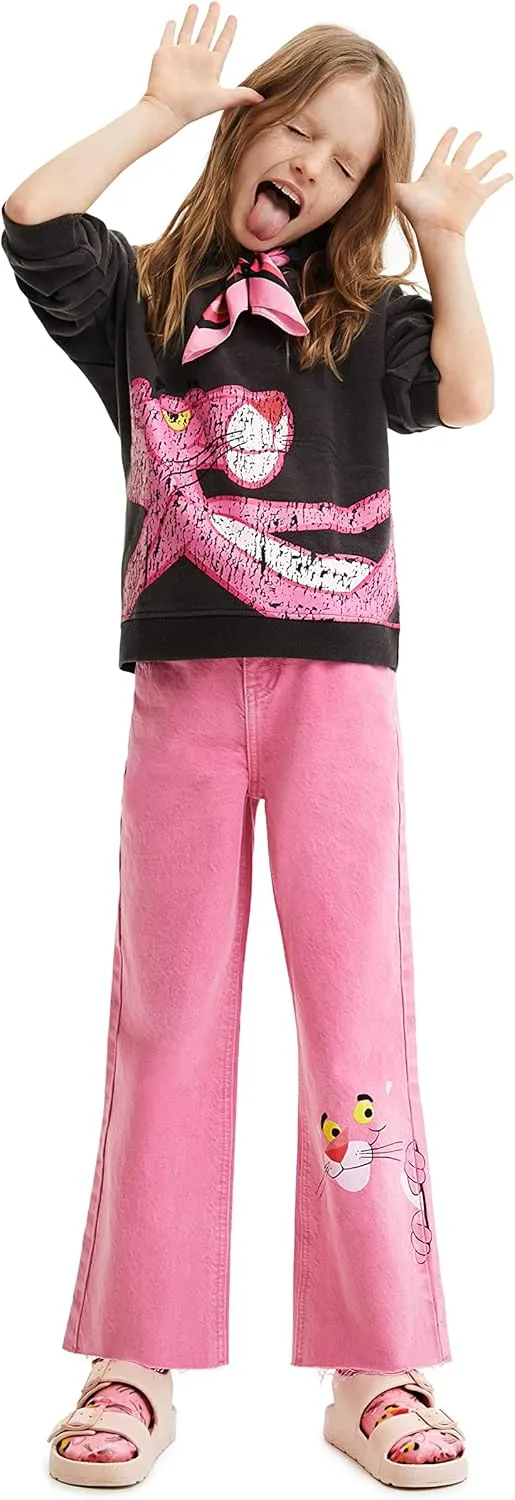 Desigual Mädchen Pullover - Schwarz mit Pink-Panther-Motiv 22WGSK172006 GR. M