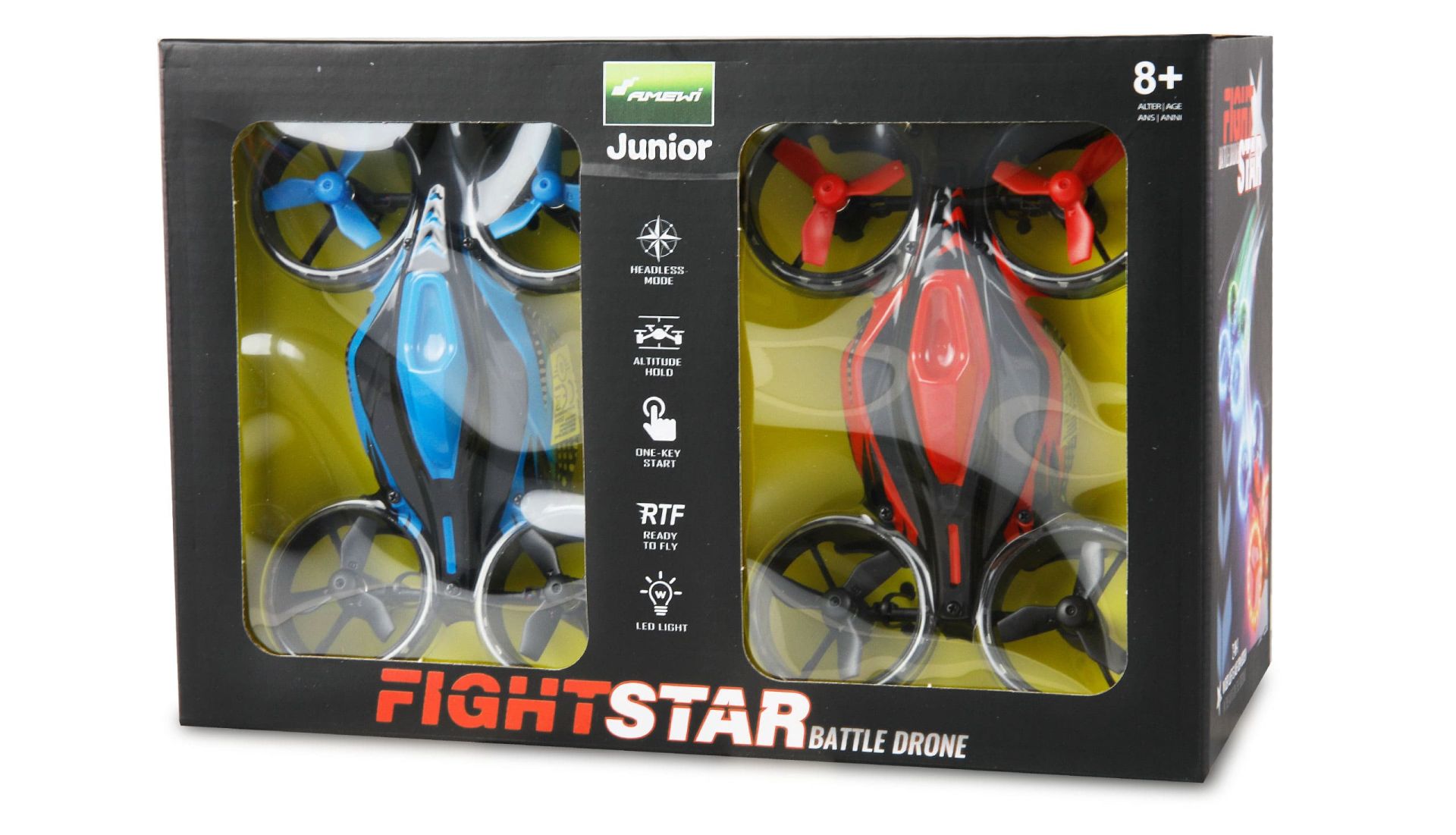 AMEWI FightStar Battle Drone Set RTF rot & blau Zubehor, Sonnenbrille, Brillen, Maschine, Rad