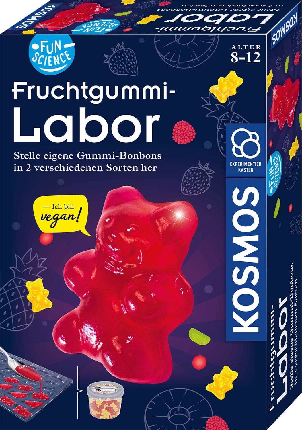 Kosmos Fun Science Fruchtgummi-Labor Vegane Gummibärchen Selbst Herstellen Und Dabei Chemie Entdecken 658106 Essen, Süßigkeiten, Ketchup