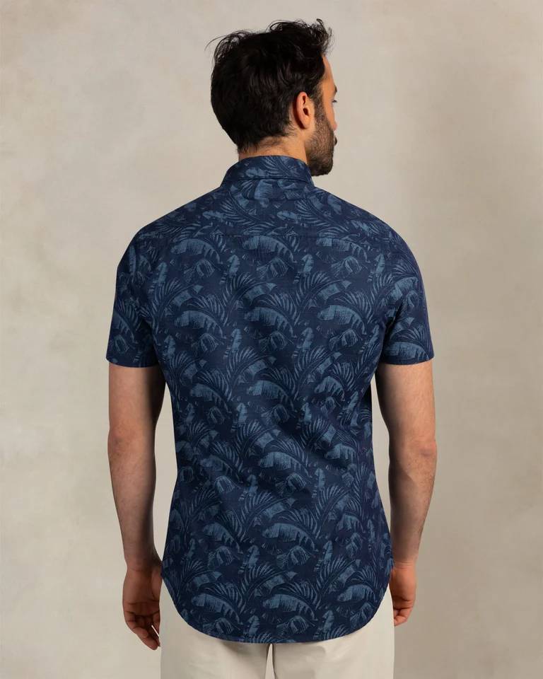 NZA 26CN559SNS/XXL Hemd - Kurzarm / Blau / Palmen - XXL