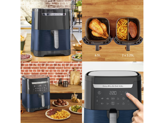 Tefal Heißluftfritteuse Easy Fry & Grill, EY8014 XXL, 2 Zonen, 6,5 L Tefal Heißluftfritteuse Easy Fry & Grill, EY8014 XXL, 2 Zonen, 6,5 L