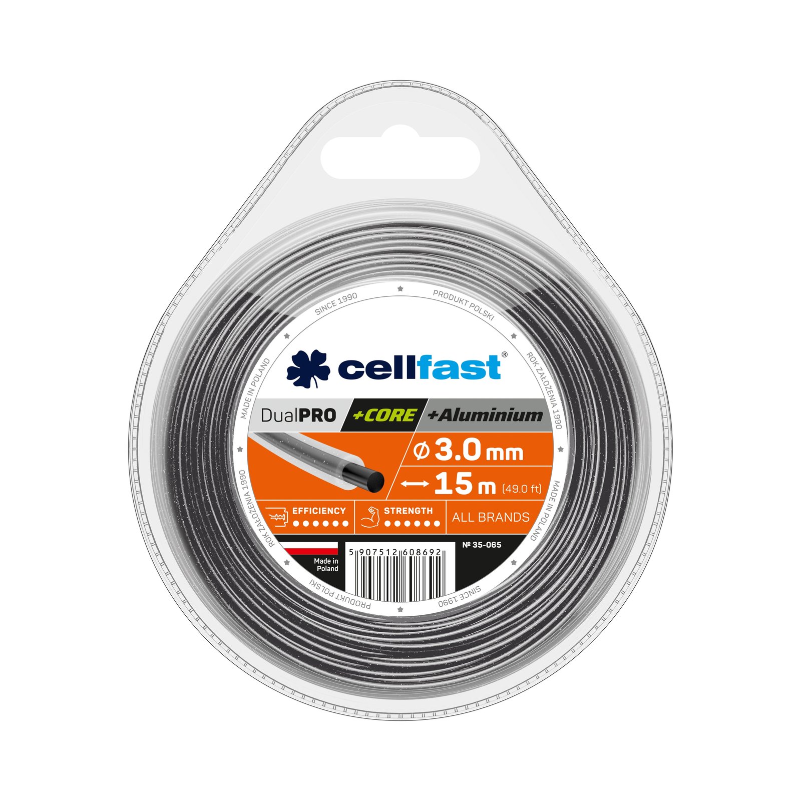 Cellfast DUAL PRO Mähfaden mit Kern 3,0 mm 15 m rund