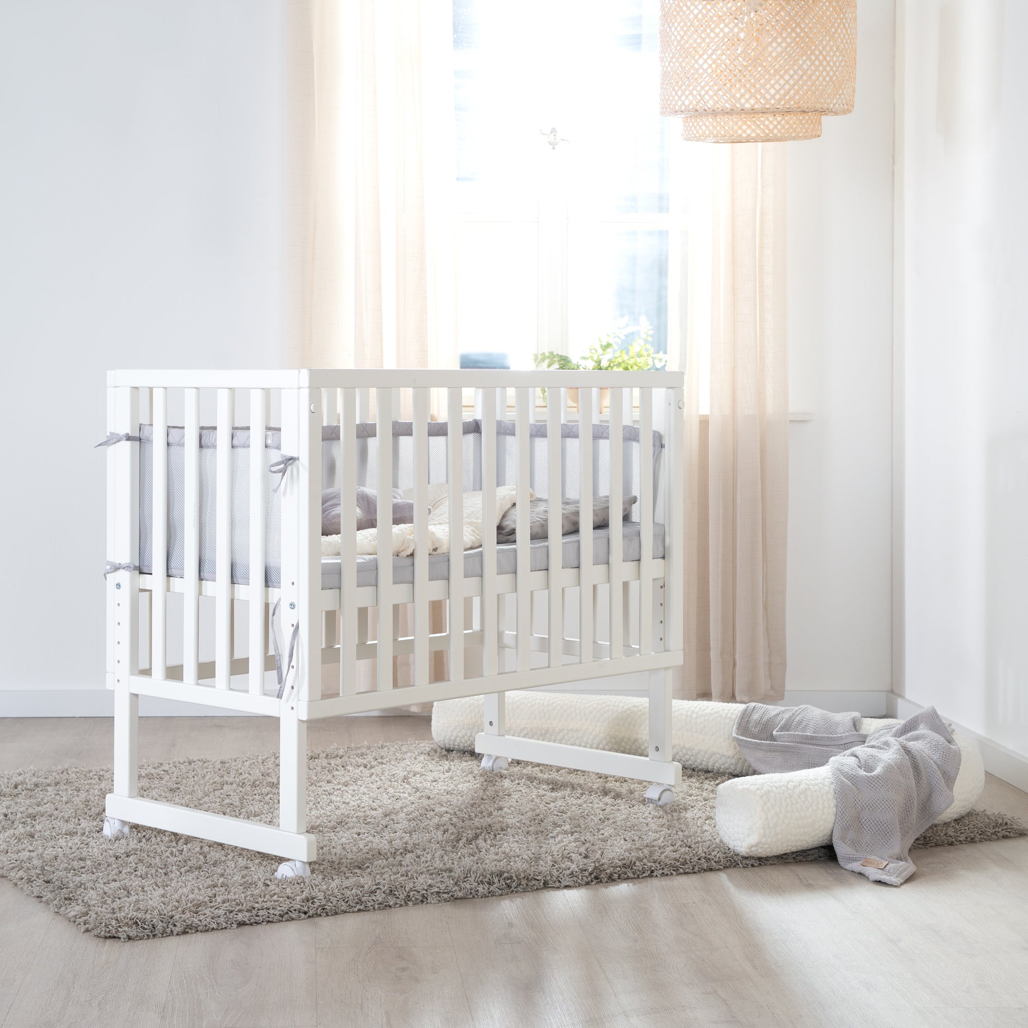 Roba 8961WE8V230 Stuben- Beistellbett 3in1, Barriere grau weiß – Stubenbetten - Produktbild 7