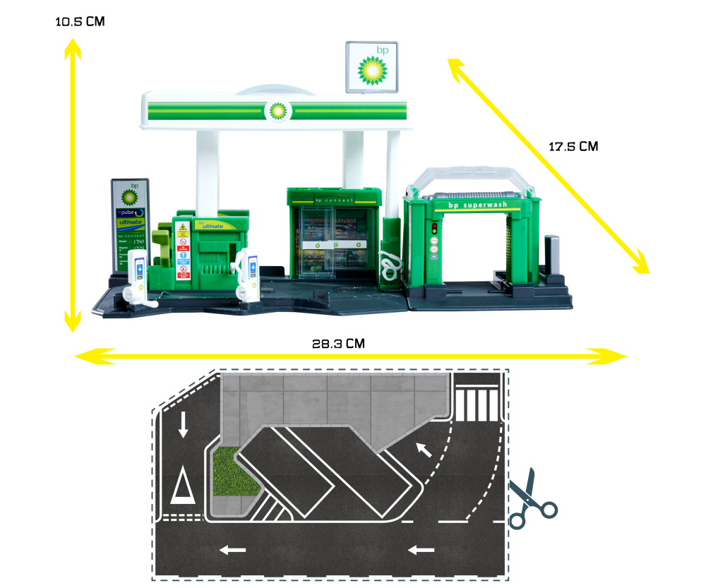 Majorette Petrol Station BP + 1 Vehicle