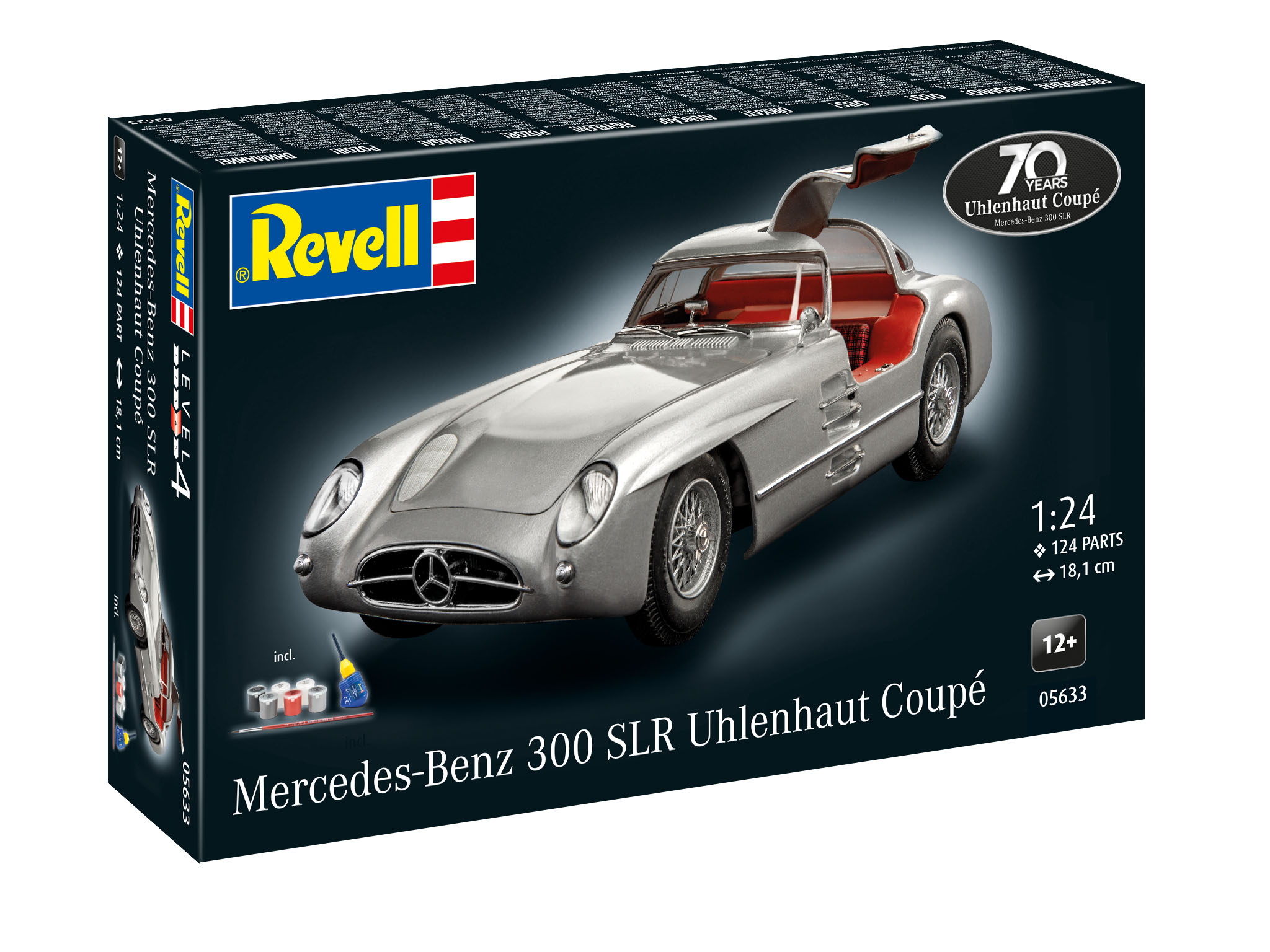 Revell 05633 Geschenkset Mercedes-Benz 300 SLR Auto, Coupé, Sportwagen, Leichtmetallrad, Speiche