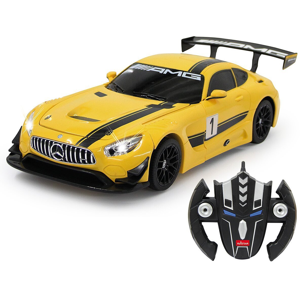 JAMARA Mercedes-AMG GT3 1:14 gelb 2,4GHz transformable ab 8 Jahren JAMARA Mercedes-AMG GT3 1:14 gelb 2,4GHz transformable ab 8 Jahren