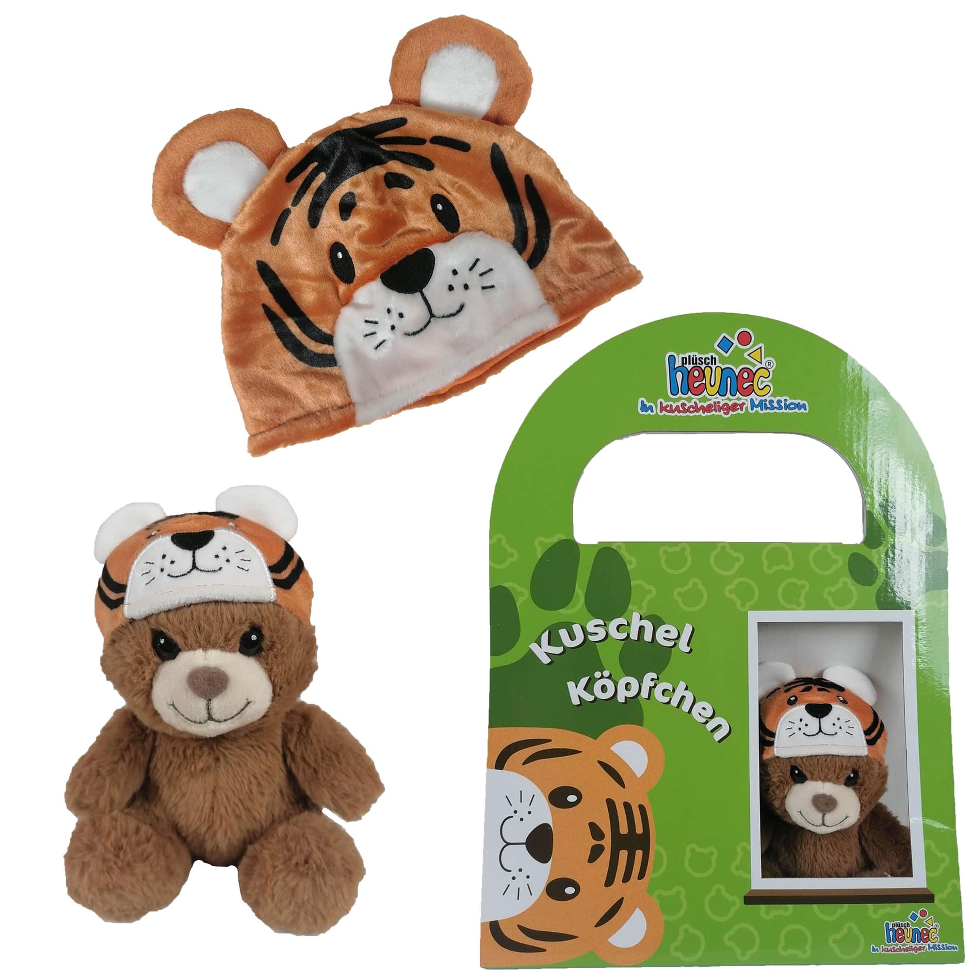 KUSCHELKÖPFCHEN Bär mit Tigermütze | Heunec KUSCHELKÖPFCHEN Bär mit Tigermütze