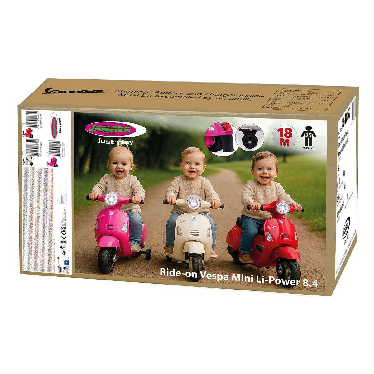 JAMARA Ride-on Vespa Mini rot Li-Power 8.4 ab 18 Monaten