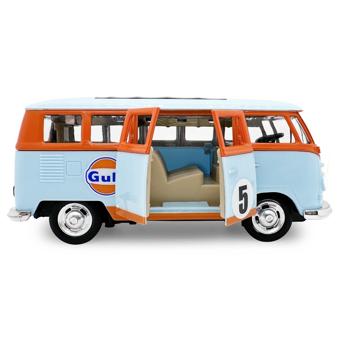 JAMARA Volkswagen T1 Diecast 1:30 hellblau inkl. Knopfzellen ab 3 Jahren