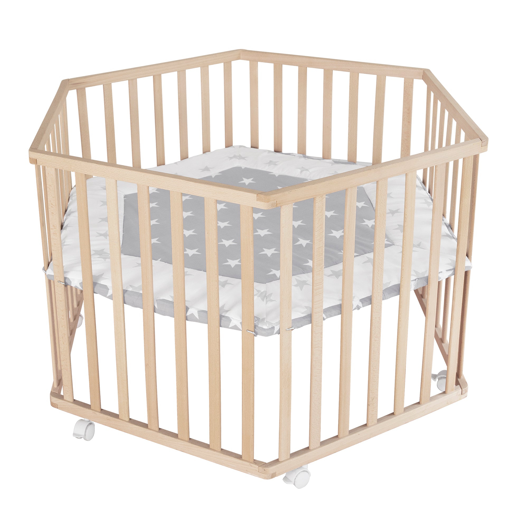 Roba 0232NAV190A Laufgitter 6-eckig Little Stars Bio Buche natur - Bild 1 Roba 0232NAV190A Laufgitter 6-eckig Little Stars Bio Buche natur - Bio Buche natur - Laufgitter - Produktbild 1