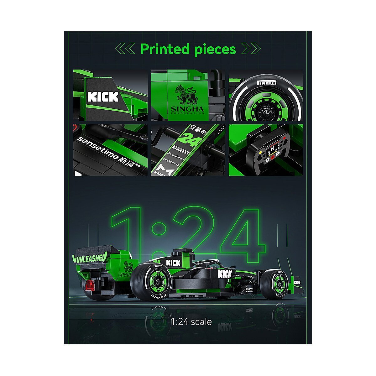 JAMARA CaDA KICK Sauber F1® Team C44 - 2024 1:24 grün Bricks ab 8 Jahren JAMARA CaDA KICK Sauber F1® Team C44 - 2024 1:24 grün Bricks ab 8 Jahren