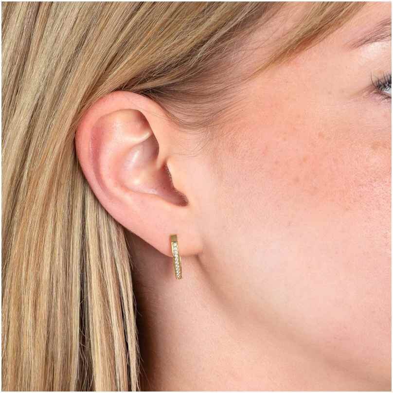 Leonardo 23246 Kreole, Ronia, Gold/Glitzer Zubehor, Ohrring, Schmuck, Person, Frau
