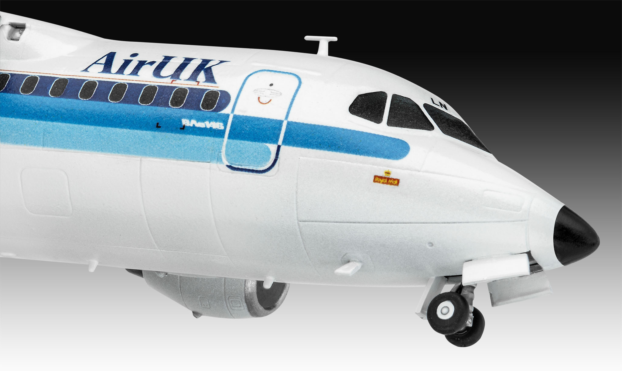 Revell 63791 Model Set BAE 146-200 “AirUK” Flugzeug, Verkehrsflugzeug, Jet, Rad