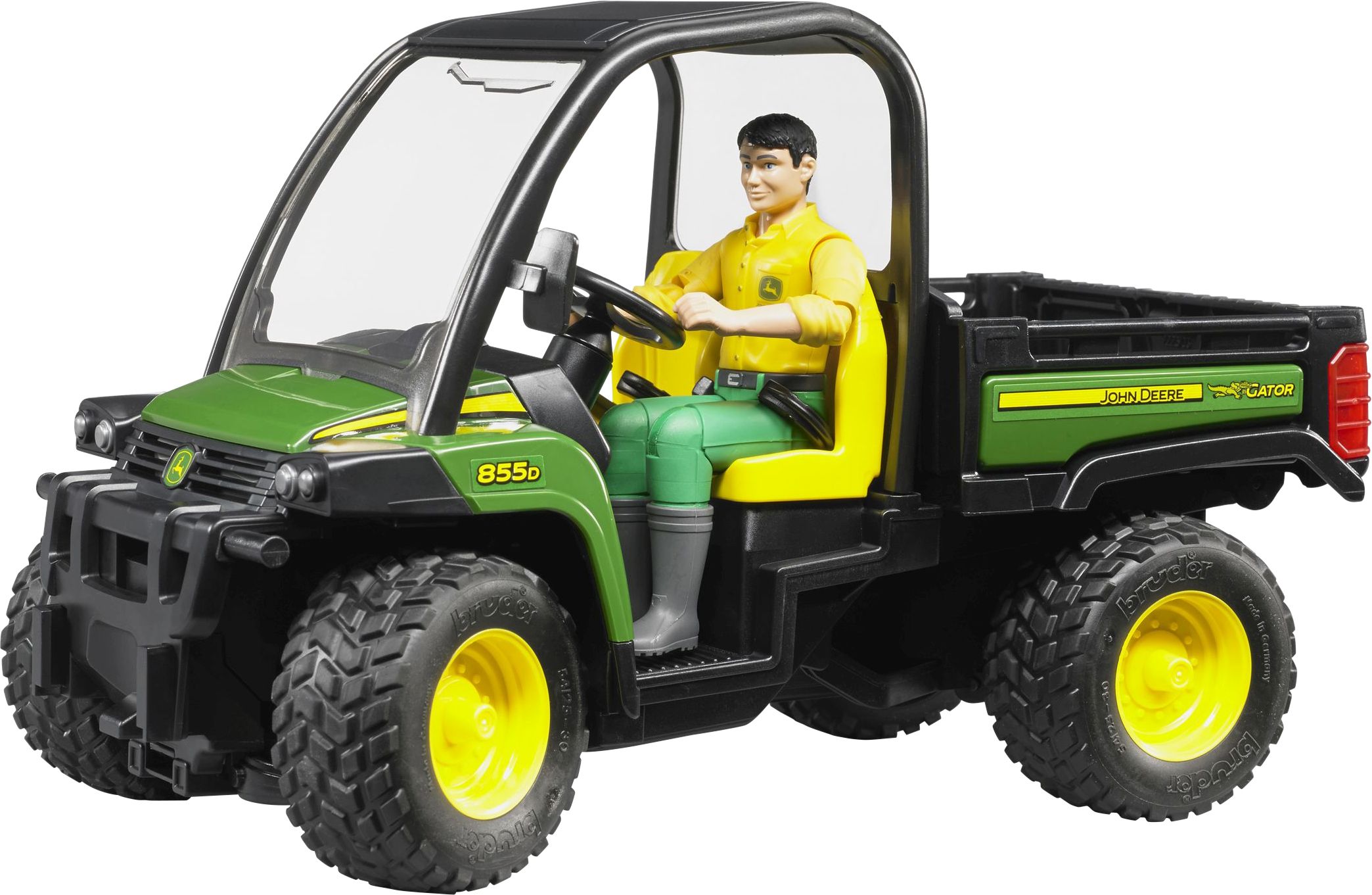 Bruder 02490 John Deere Gator 8550 mit Fahrer Bruder, 02490, John, Deere, Gator, 8550, mit, Fahrer, Person, Maschine, Rad, Rasenmäher, Werkzeug, Person, Maschine, Rad, Rasenmäher, Werkzeug, Person, Maschine, Rad, Rasenmäher, Werkzeug