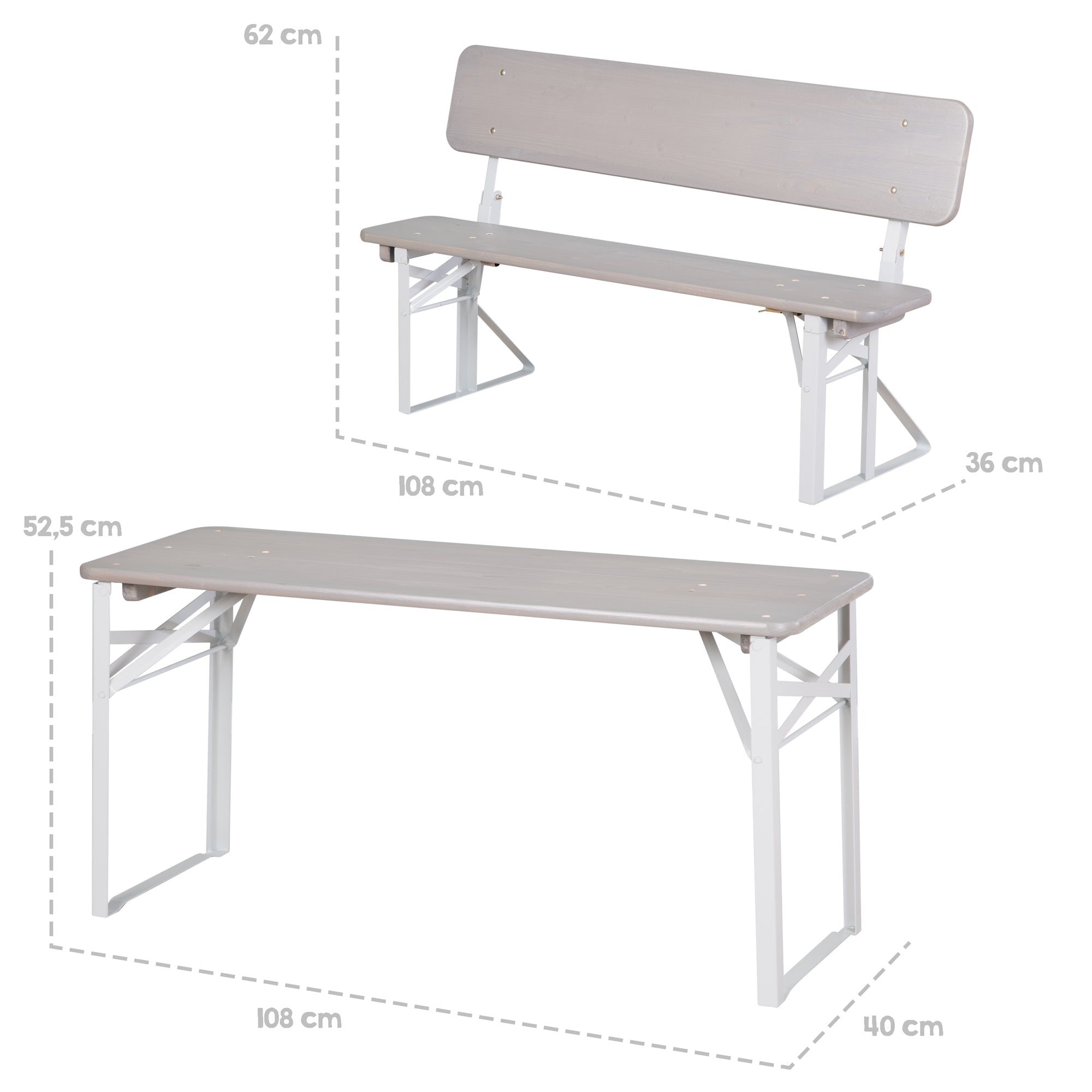 Roba 457009GA Kinderparty-Garnitur mit Lehne grau – Outdoor FSC - Bild 3 Roba 457009GA Kinderparty-Garnitur mit Lehne grau – Outdoor FSC - Produktbild 3