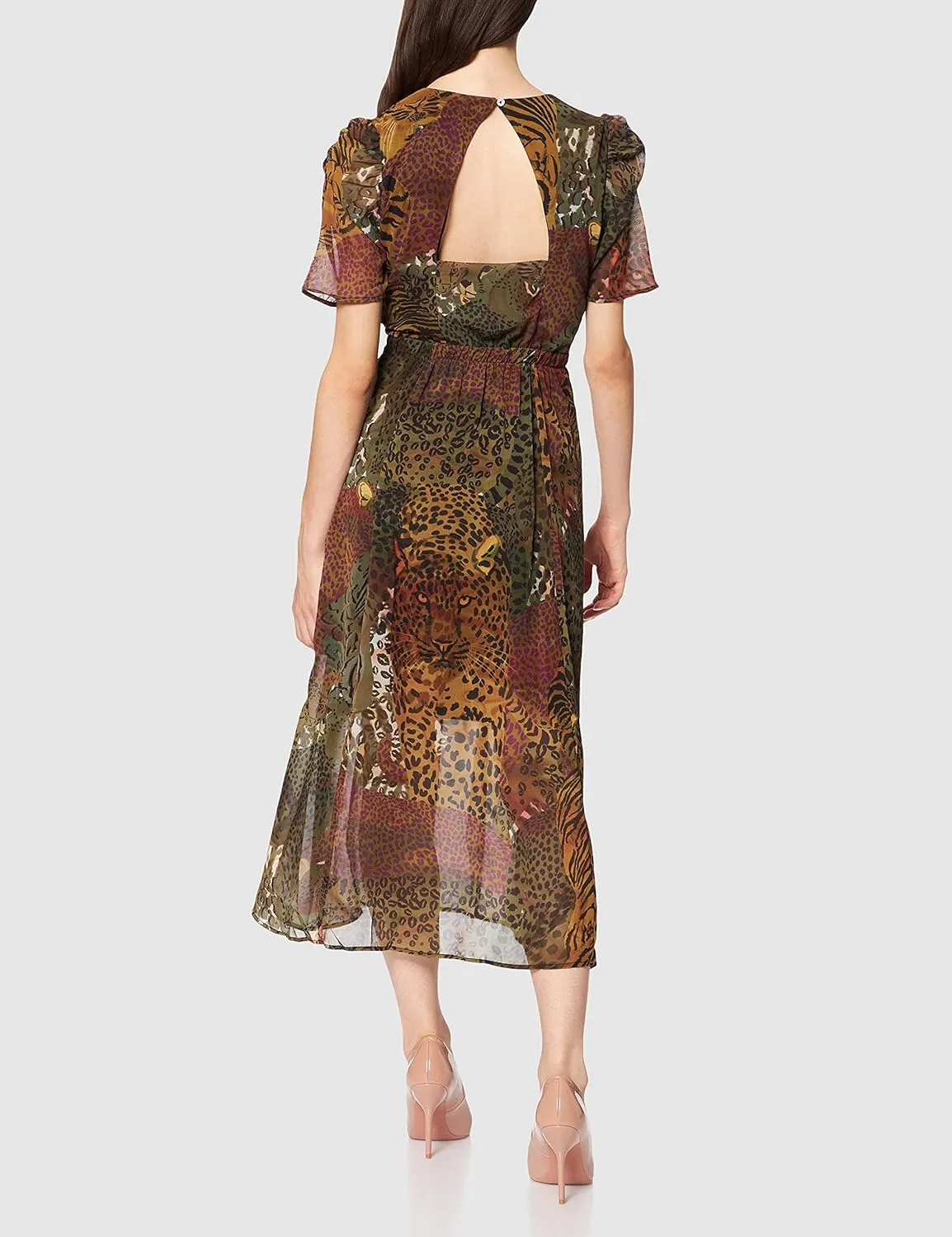 Desigual Damen Kleid „Wild Pattern Midi Dress“ - Braun/Grün 21WWVW664092 GR. L Desigual Damen Kleid „Wild Pattern Midi Dress“ - Braun/Grün 21WWVW664092 GR. L