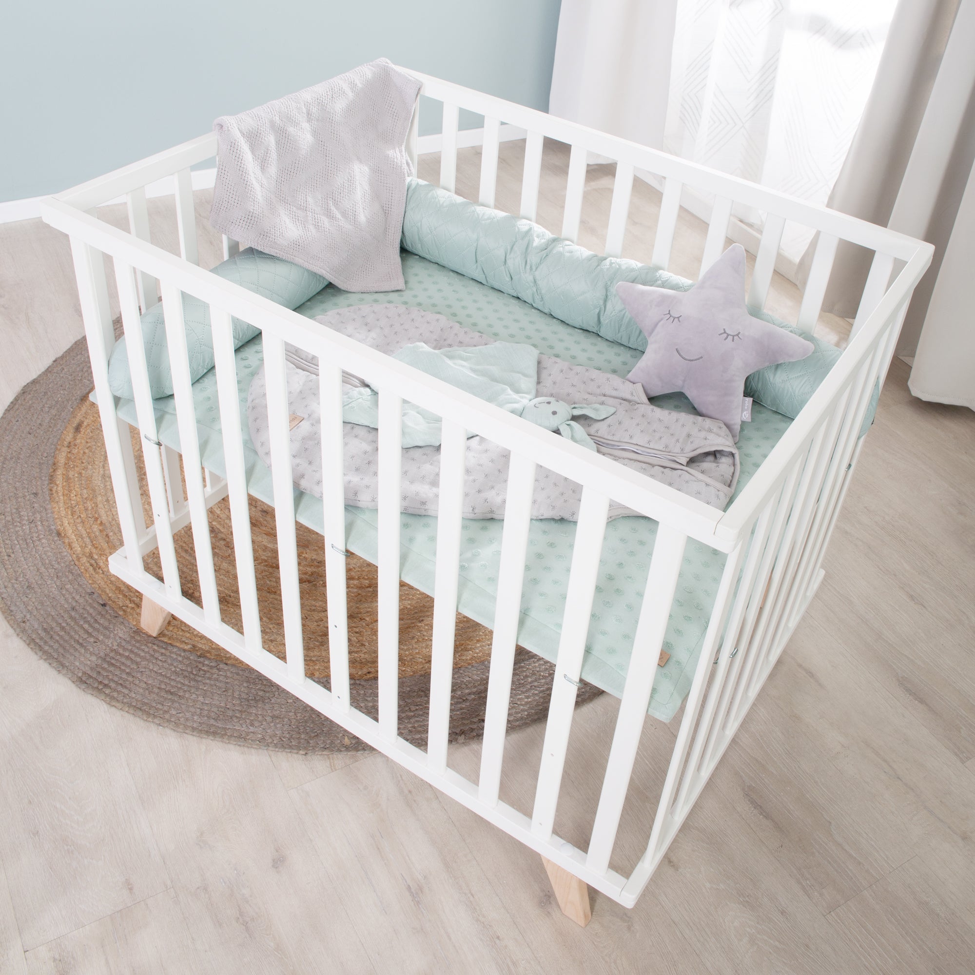 Roba 0242WEG240 Laufgitter 75x100 cm +Füße frosty green weiß - Produktbild 2