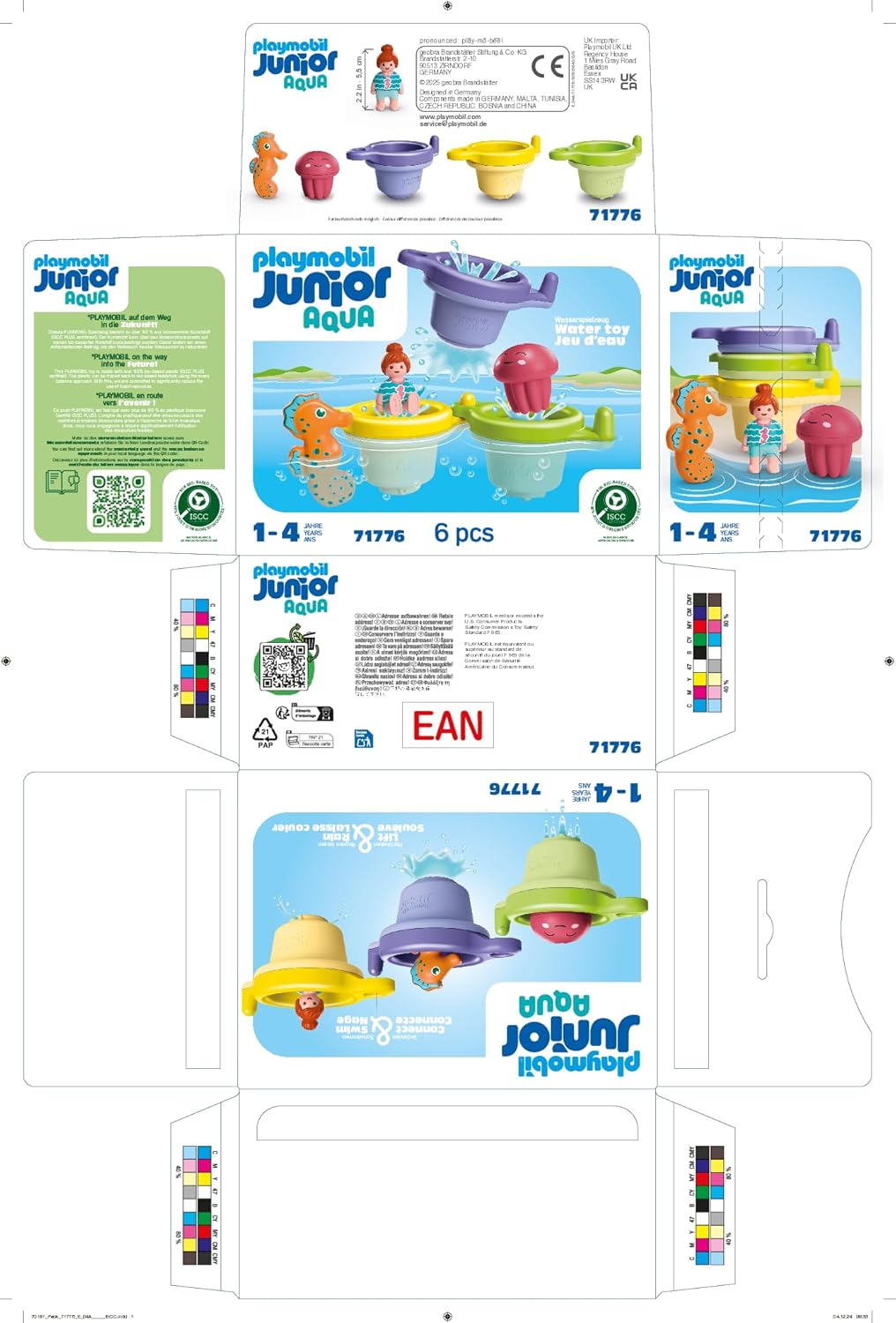 PLAYMOBIL 71776 junior aqua schwimmbecher mit wasserspass Person, Text, Werbung