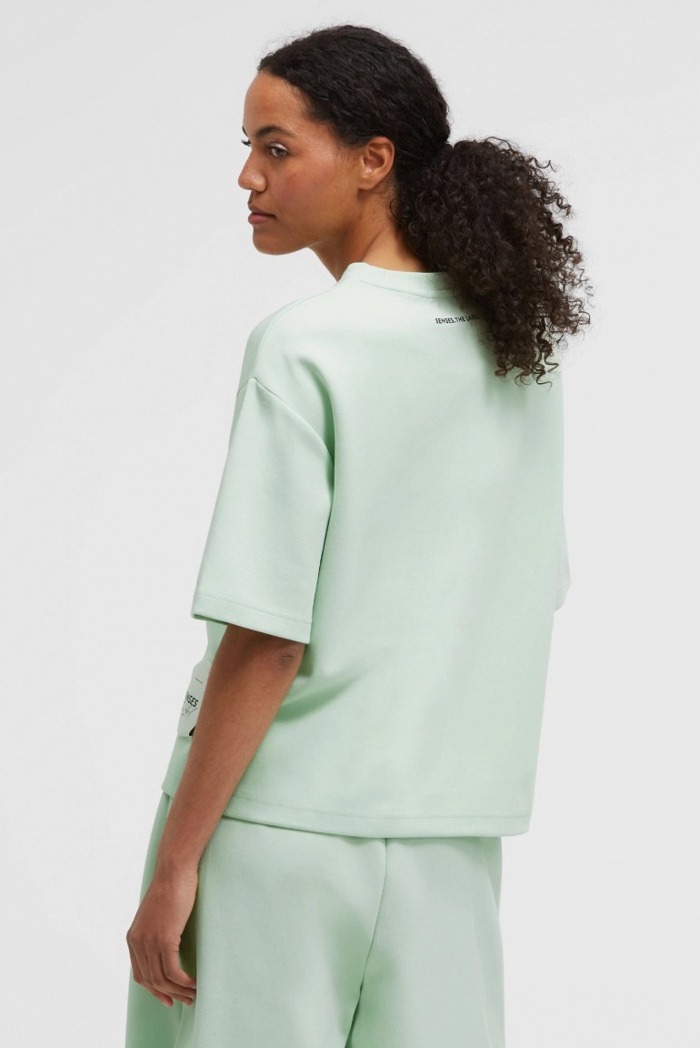 SENSES Kurzarm-Sweatshirt SA:LINE aus Interlock pastel lime SENSES Kurzarm-Sweatshirt SA:LINE aus Interlock pastel lime