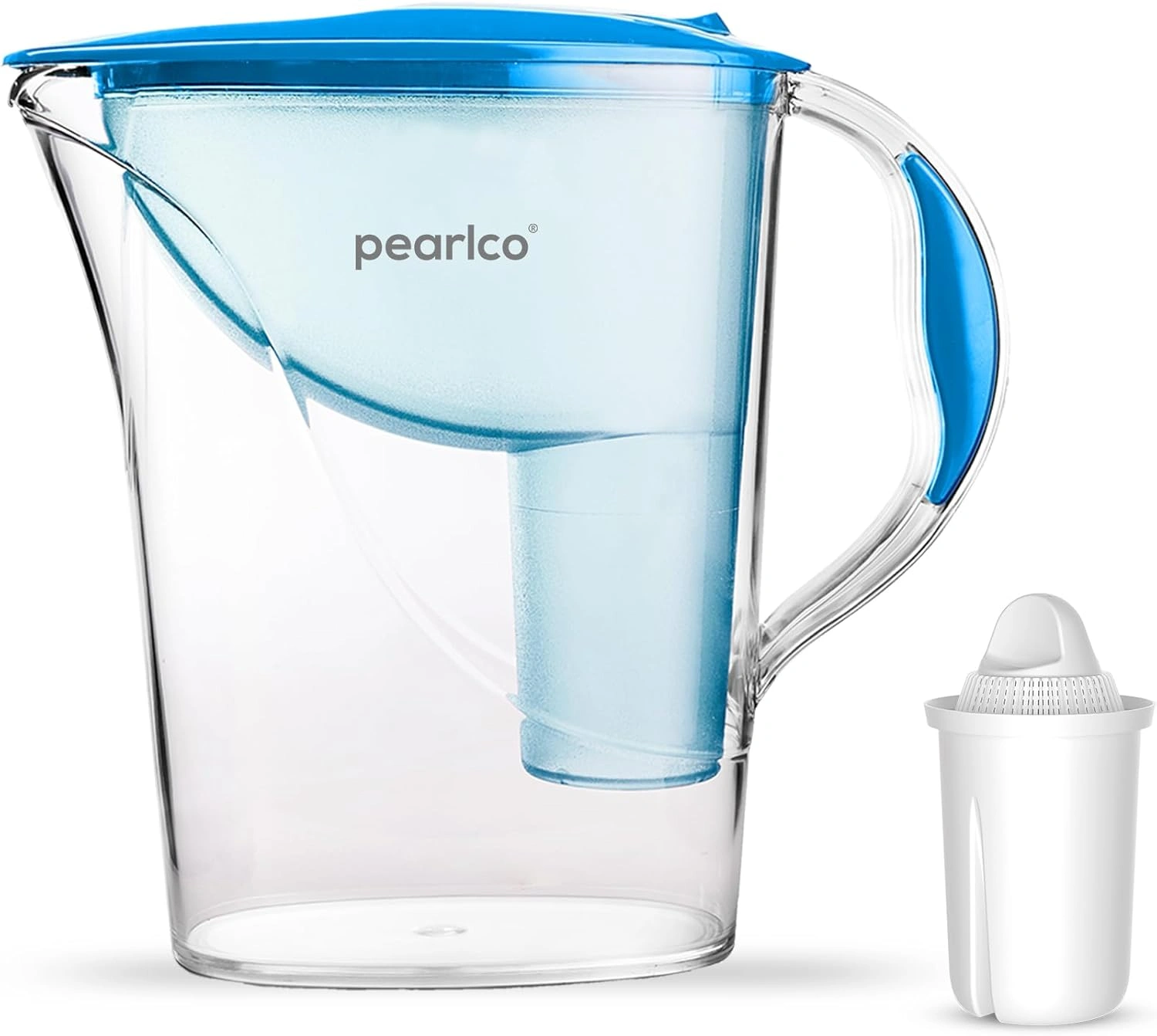 PEARLCO 283003 Wasserfilter Blau inkl. 1 Classic Filterkartusche – kompatibel mit Brita Classic