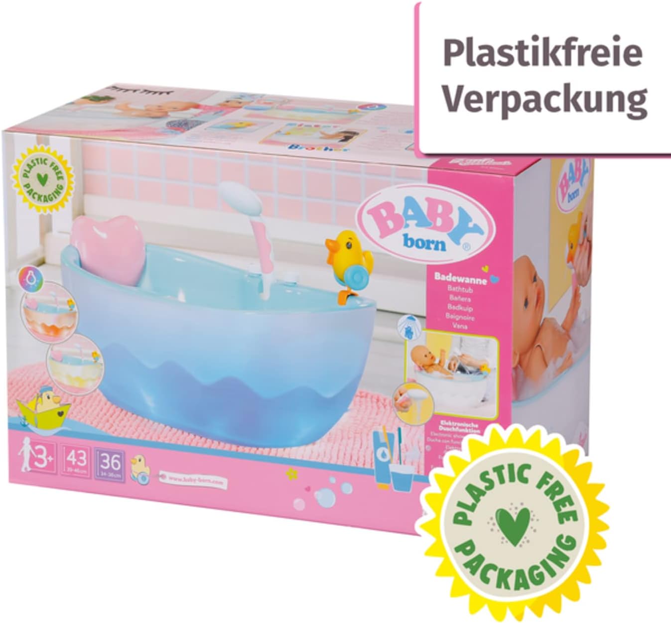 BABY born Badewanne mit Farbwechsel, Sound- & Duschfunktion für Puppen BABY, born, Badewanne, mit, Farbwechsel, Sound-, &, Duschfunktion, für, Puppen, Wanne, Baden, Badewanne, Person
