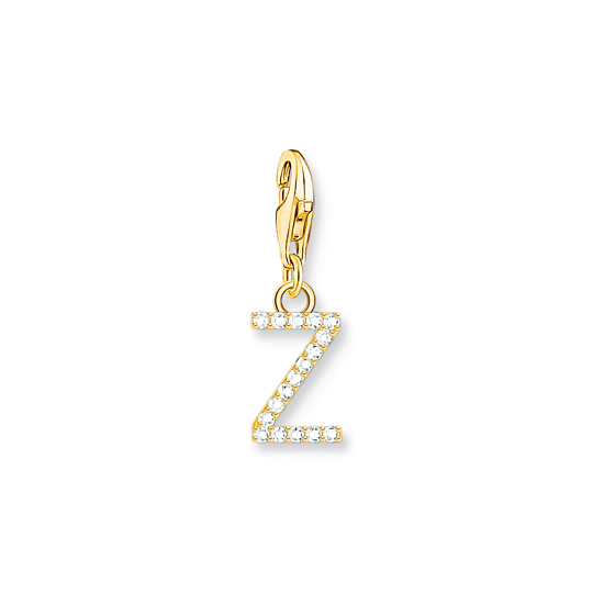 Thomas, Sabo, Anhänger, Charm-Club, Buchstabe, Z, Vergoldet, Gelbgold, Zirkonia, Weiß, 1989-414-14, Zubehor, Ohrring, Schmuck, Person