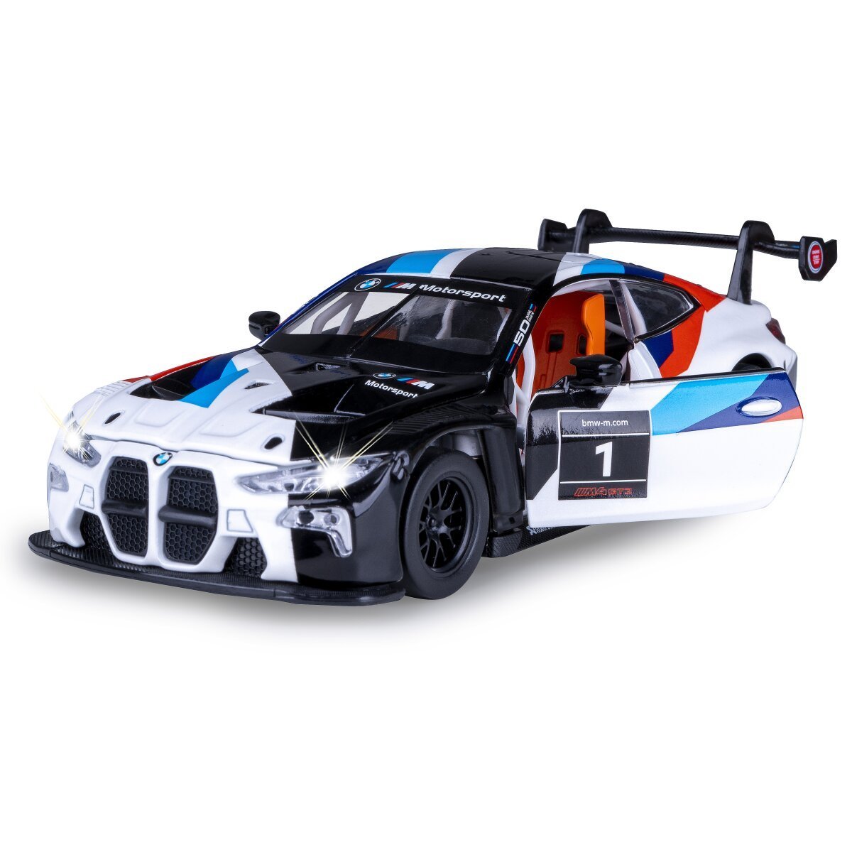 JAMARA BMW M4 GT3 Diecast 1:32 weiß inkl. Knopfzellen ab 3 Jahren