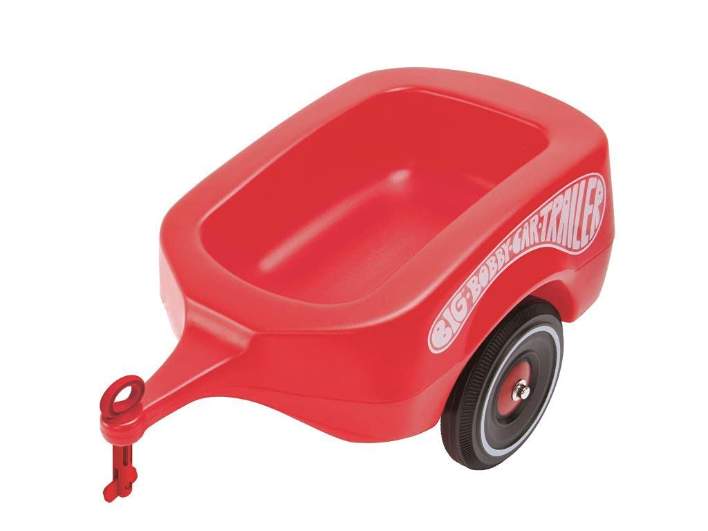 BIG Bobby Car Anhänger Rot - Klassischer Trailer für Kinderfahrzeuge ab 1 Jahr Maschine, Rad, Transport, Fahrzeug