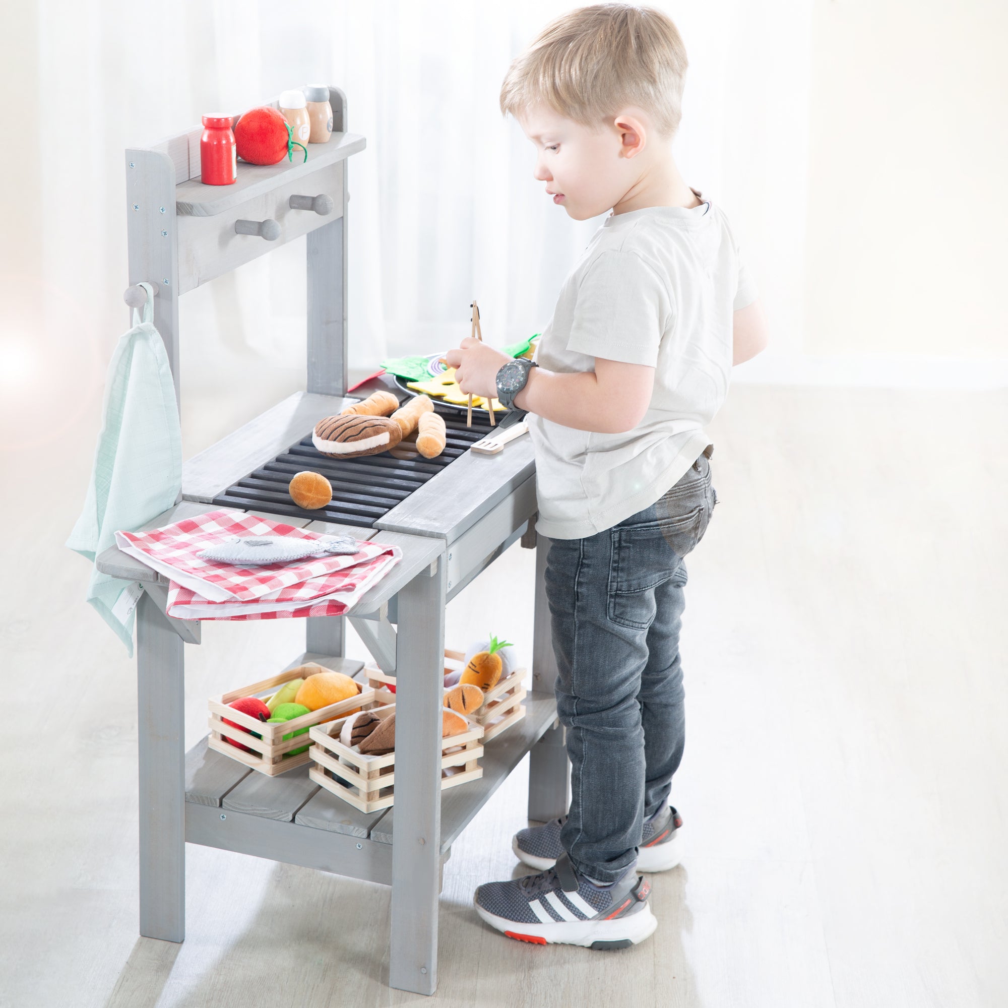 Roba 456036GA Matschküche 'BBQ' grau – Outdoor + - Bild 2 Roba 456036GA Matschküche 'BBQ' grau – Outdoor + - Produktbild 2