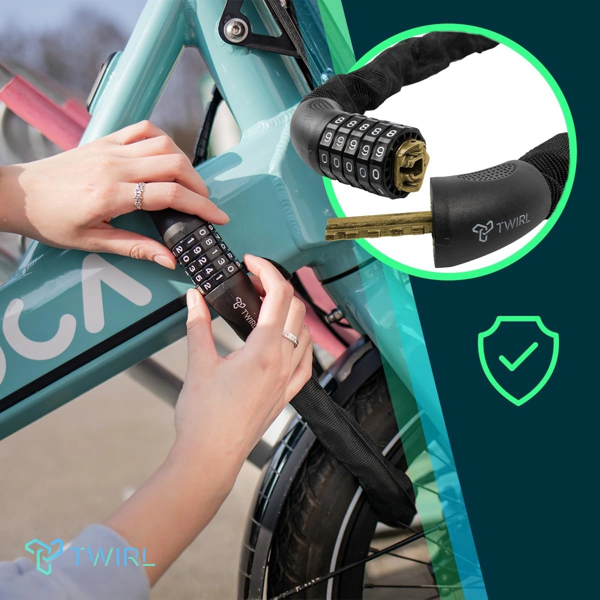 TWIRL 230582 – Zahlen-Kettenschloss C.C. Schwarz