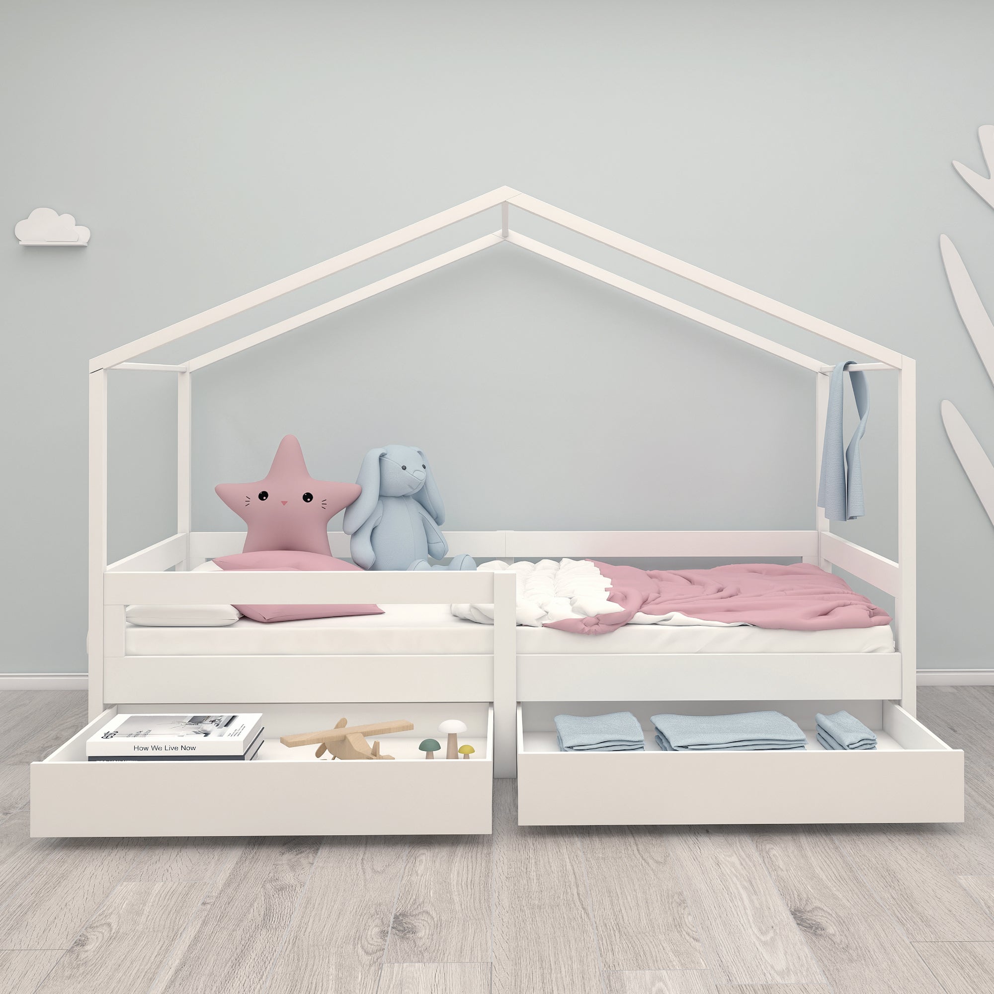 Roba 207013WE Set Hausbett mit Lattenrost weiß – Hausbetten - Bild 10 Roba 207013WE Set Hausbett mit Lattenrost weiß – Hausbetten - Produktbild 10