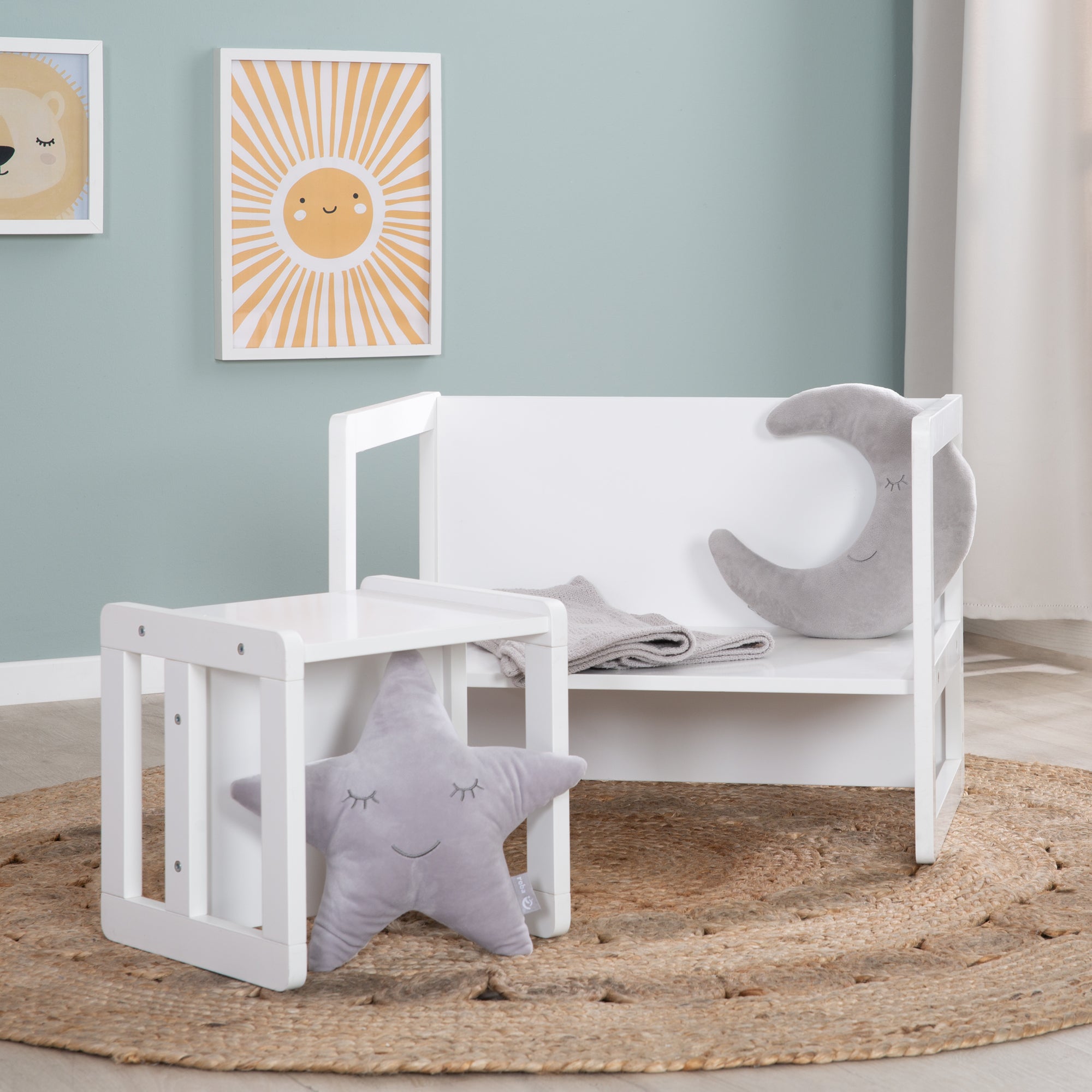 Roba 450004WE Kindersitzgruppe 3in1 weiß – Spielmöbel - Bild 4 Roba 450004WE Kindersitzgruppe 3in1 weiß – Spielmöbel - Produktbild 4