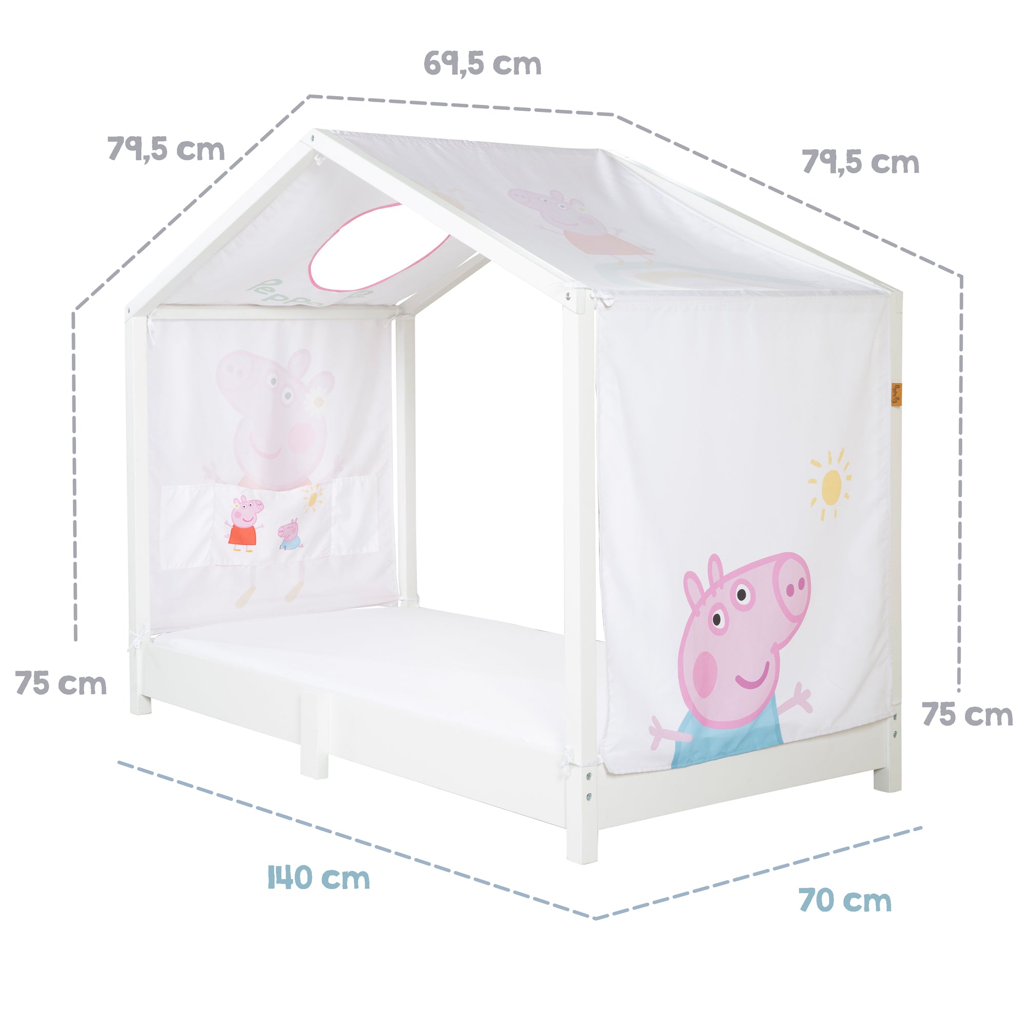 Roba 0287PP1 Hausbettbezug 70x140 cm Peppa Pig weiß – Bettenzubehör - Produktbild 11