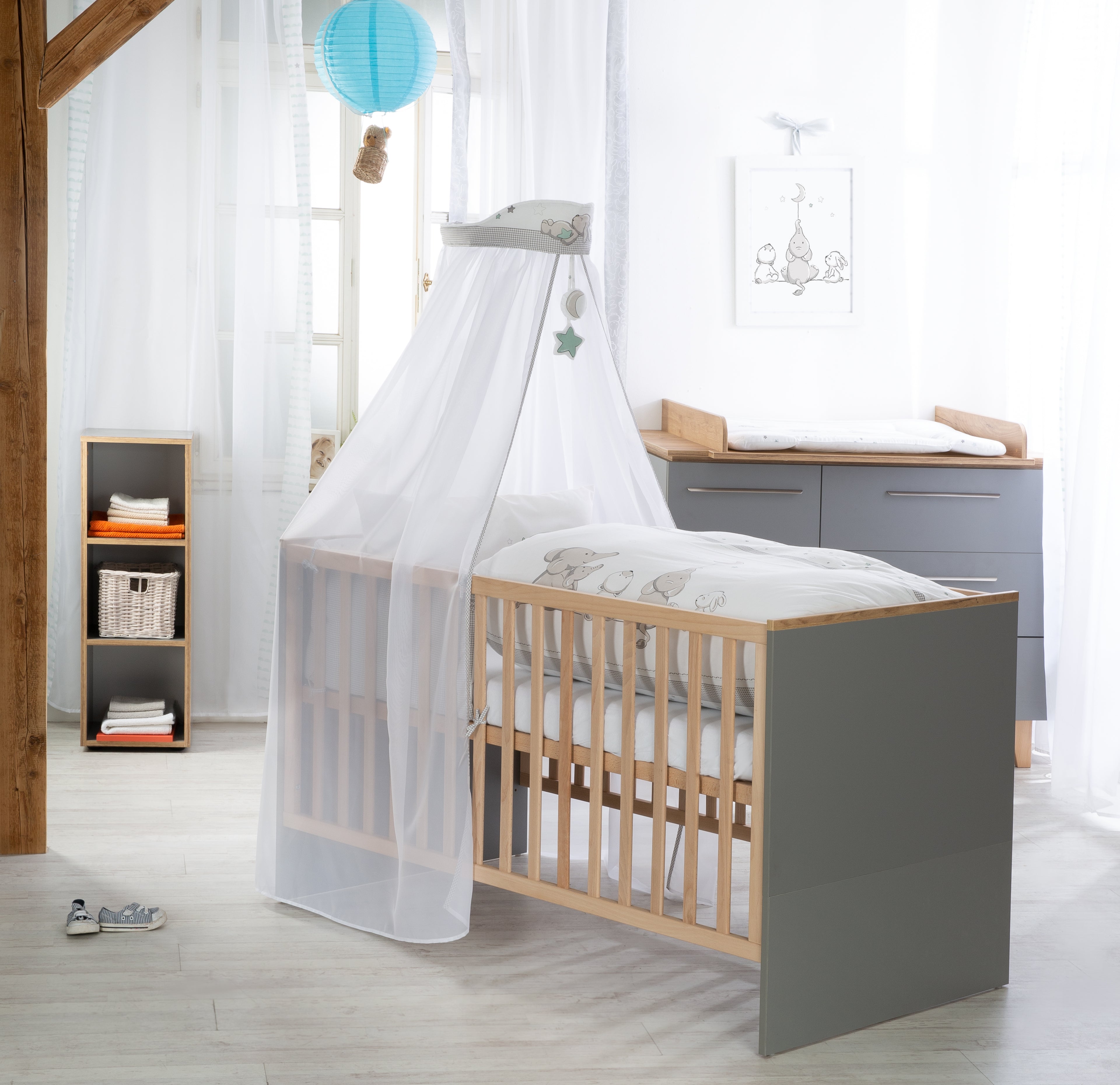 Roba 1492S209 Kinderbettgarnitur Sternenzauber grau – Bettwäschen - Bild 2 Roba 1492S209 Kinderbettgarnitur Sternenzauber grau – Bettwäschen - Produktbild 2