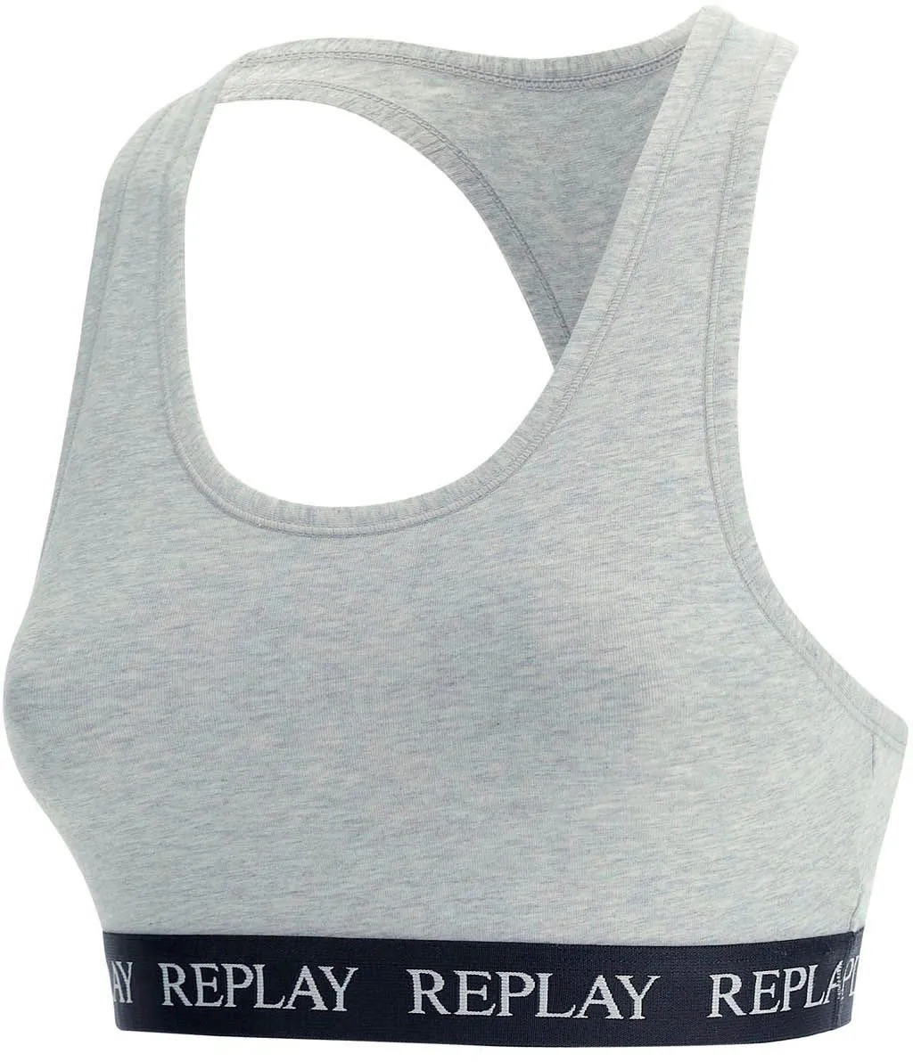 REPLAY Damen BH Racerback I101300GB – Grau/Schwarz GR. L