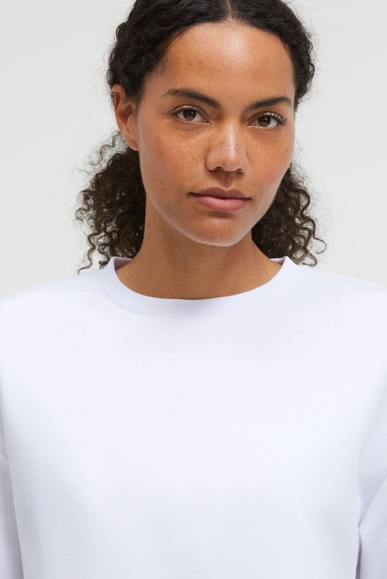 SENSES Kurzarm-Sweatshirt SA:LINE aus Interlock opticwhite