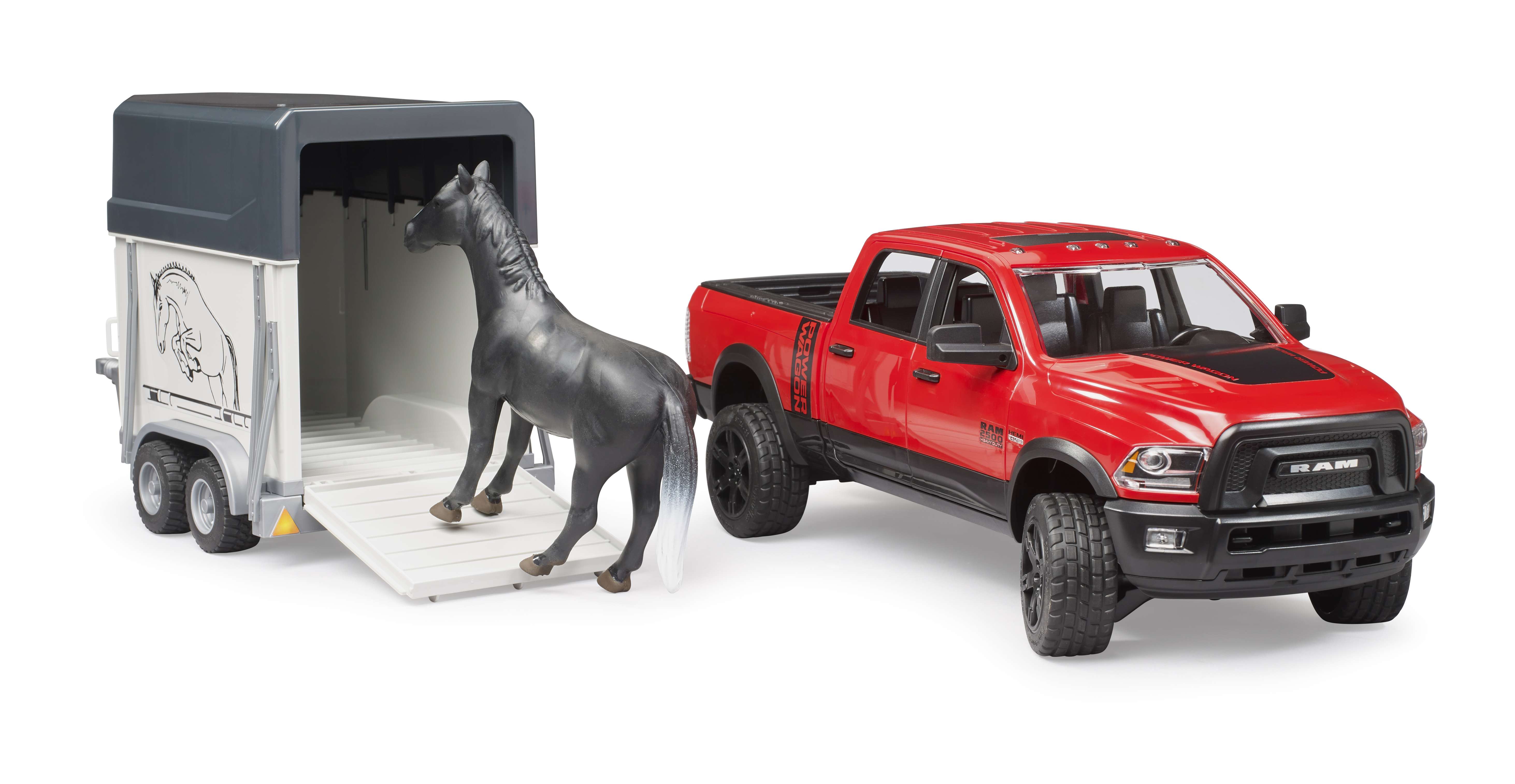 BRUDER 02501 - RAM 2500 Power Wagon mit Pferdeanhänger und Pferd - Bild 2
