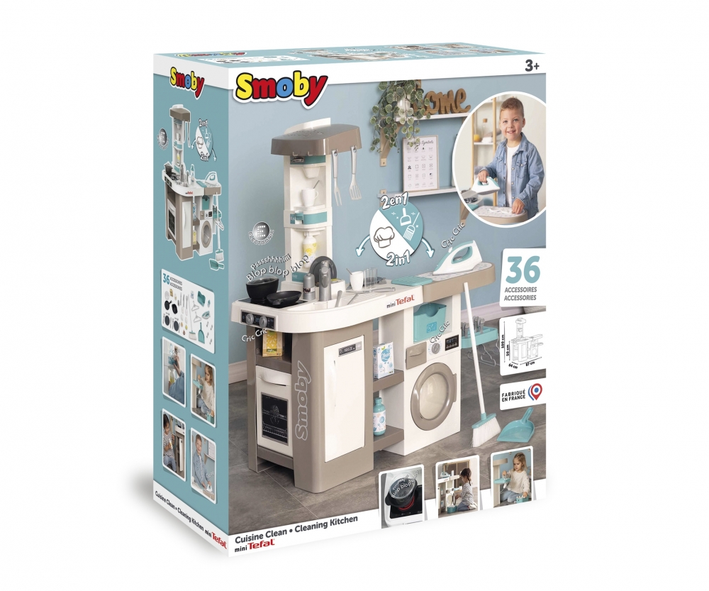 Smoby Tefal Spielküche Studio + Waschsalon