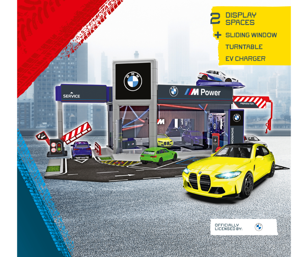 Majorette BMW Showroom Set + 1 Vehicle