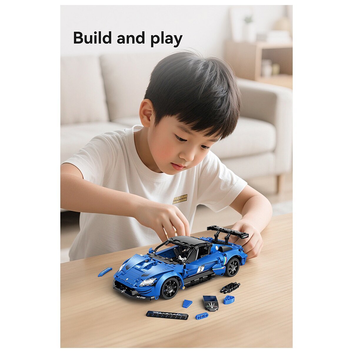 JAMARA CaDA Maserati GT2 1:14 blau 2,4GHz Bricks ab 6 Jahren