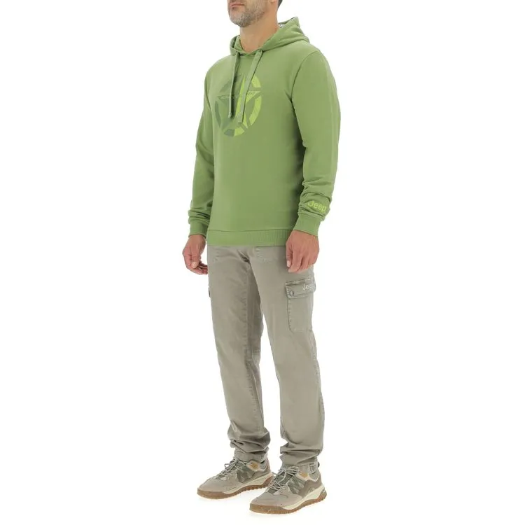 JEEP Herren Hoodie O103279GN - Grün mit großem Stern-Print GR. XXL JEEP Herren Hoodie O103279GN - Grün mit großem Stern-Print GR. XXL