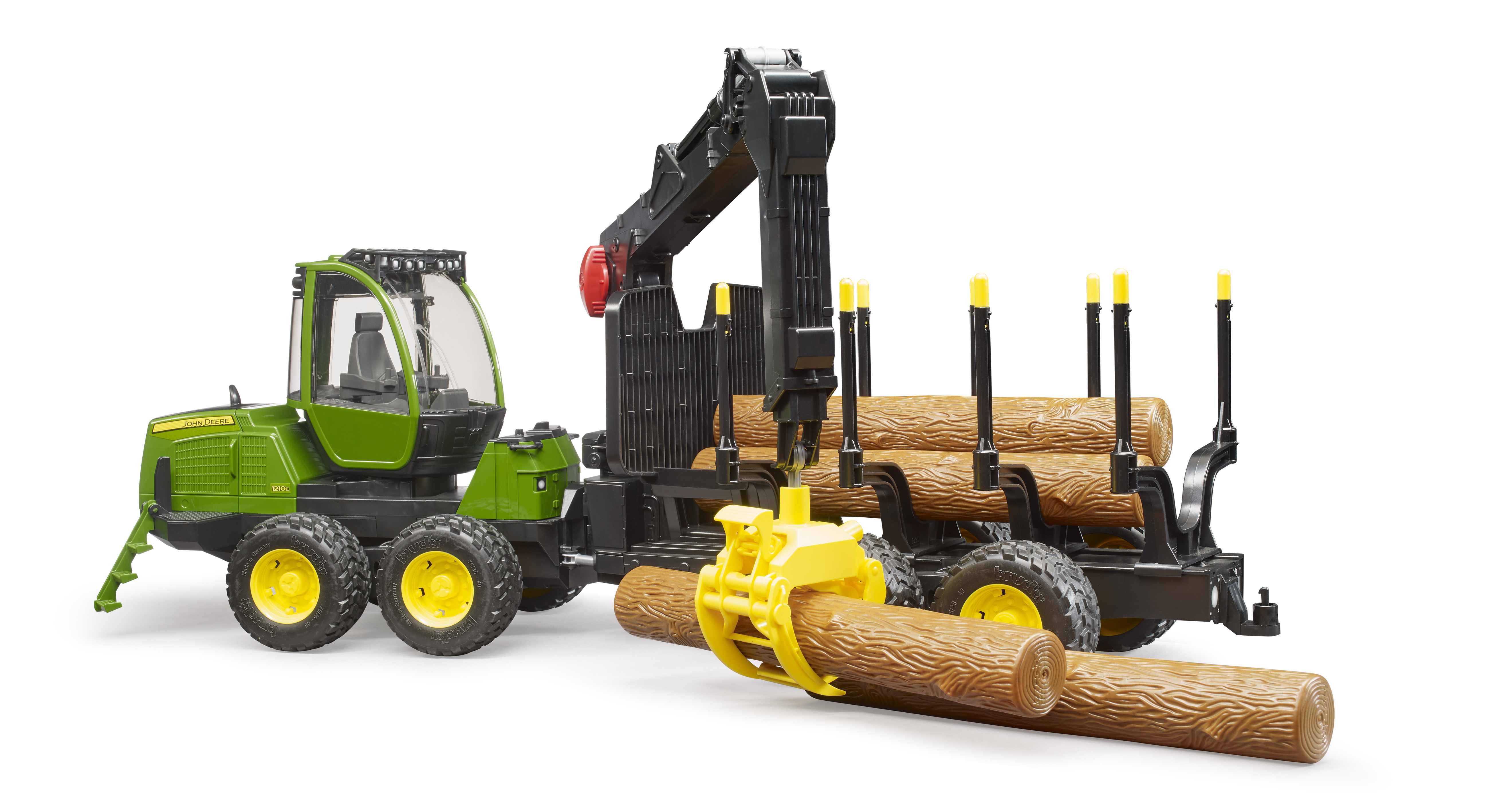 BRUDER 02133 - John Deere 1210E Rückezug mit 4 Baumstämmen und Holzgreifer - Bild 4