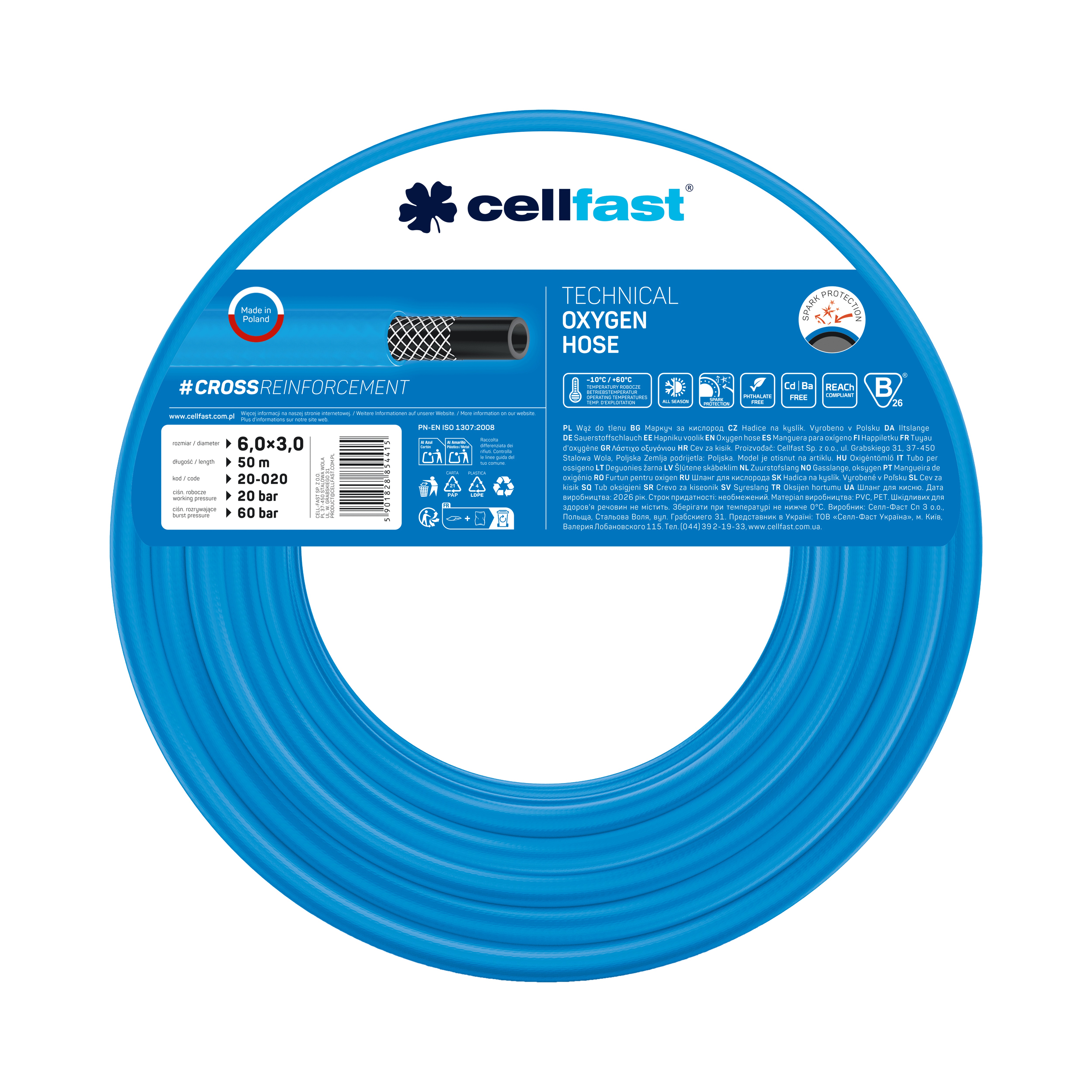 Cellfast Sauerstoffschlauch 6,0 x 3,0 mm 50 m Cellfast Sauerstoffschlauch 6,0 x 3,0 mm 50 m