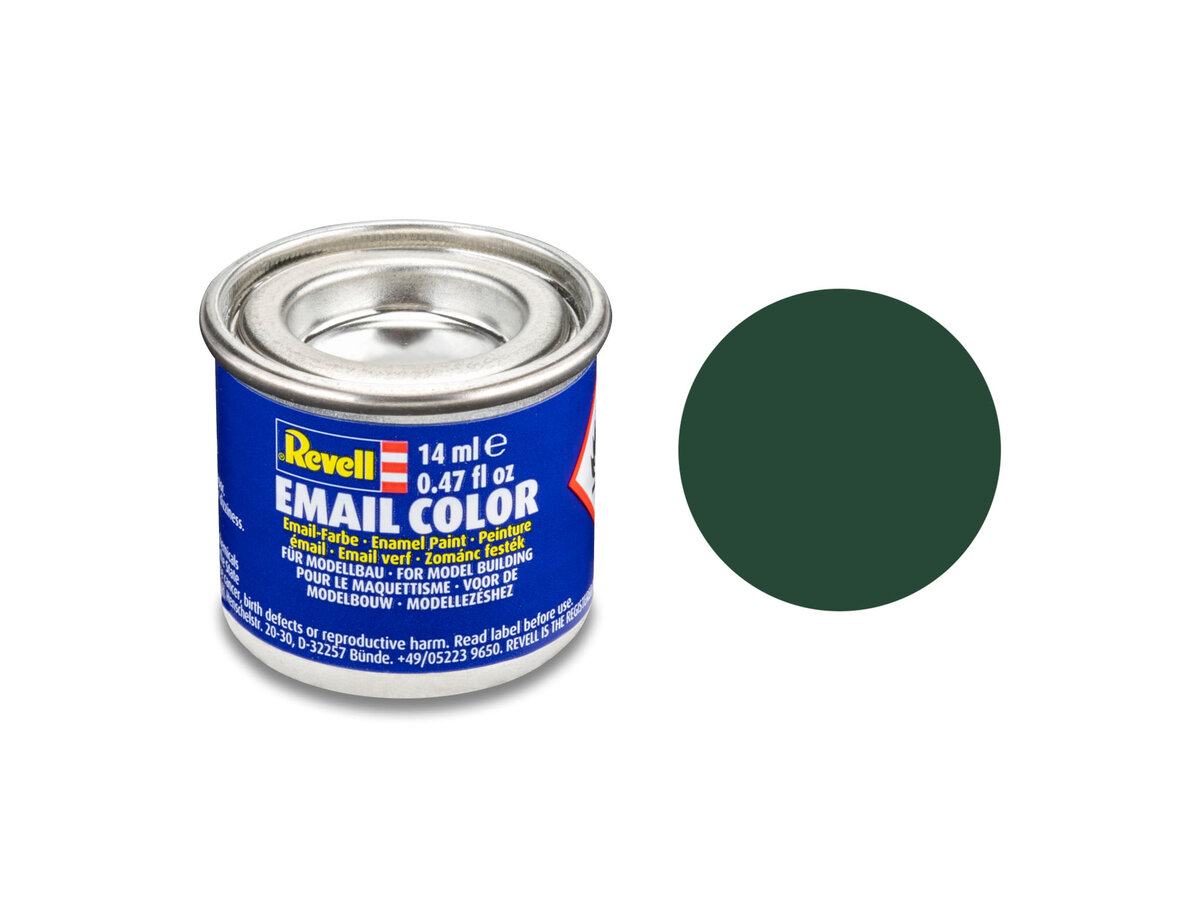 Revell_32168_dunkelgrün,_matt_RAF_14_ml-Dose_Revell_Modellbau-Farbe_auf_Kunstharzbasis, Zinn, Kann