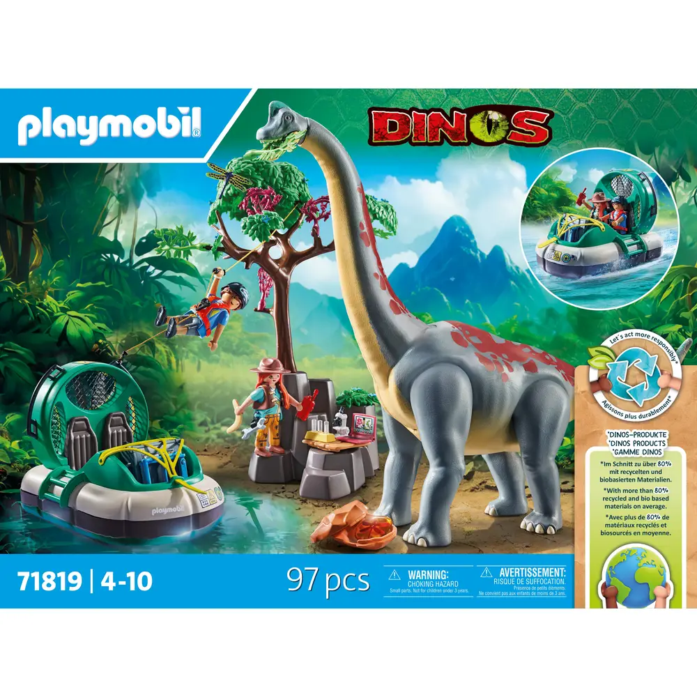 PLAYMOBIL 71819 Brachiosaurus-Begegnung mit Luftkissenboot